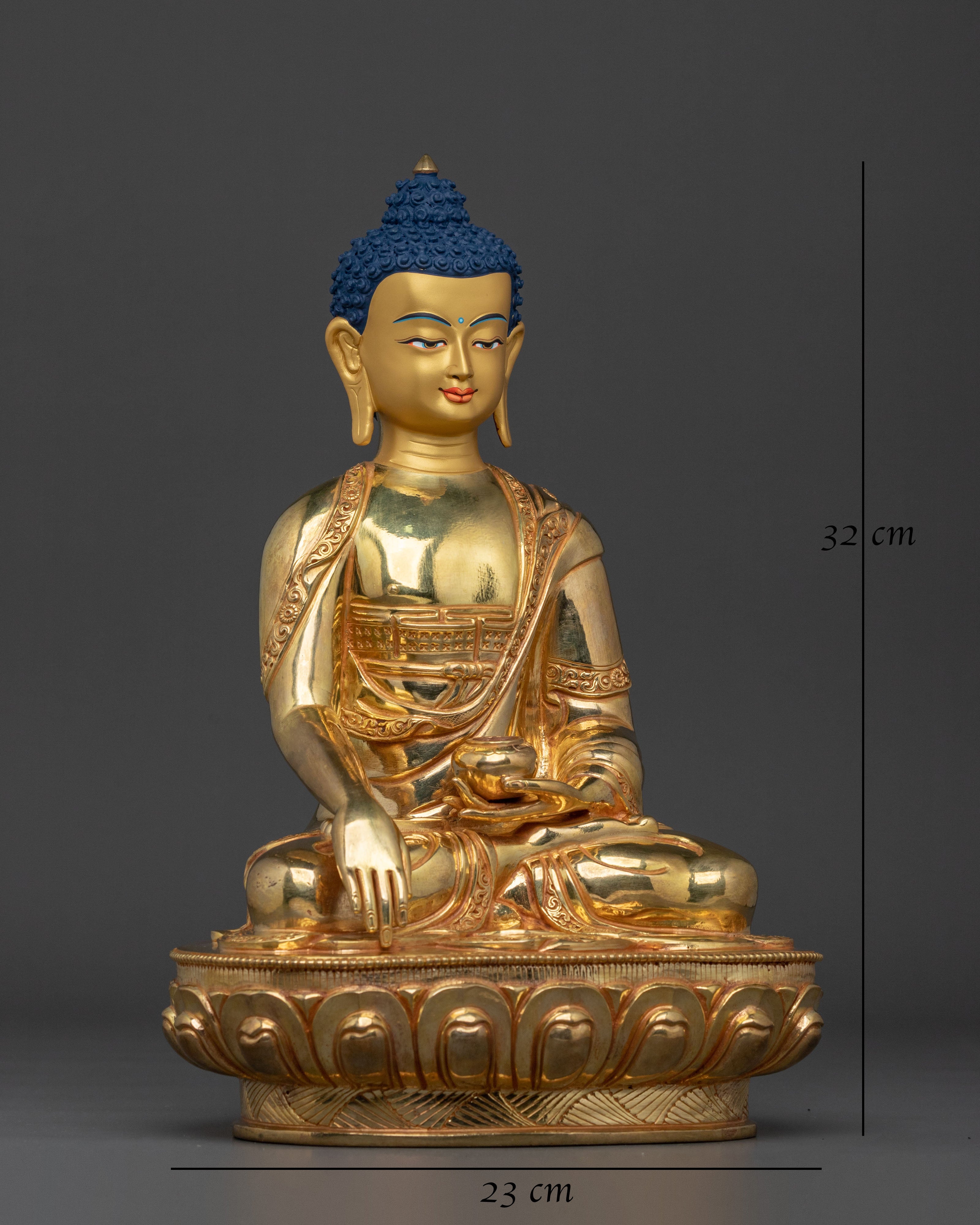 Hand Carved Gautama Buddha Statue | Tibetan Buddhist Altar Decor