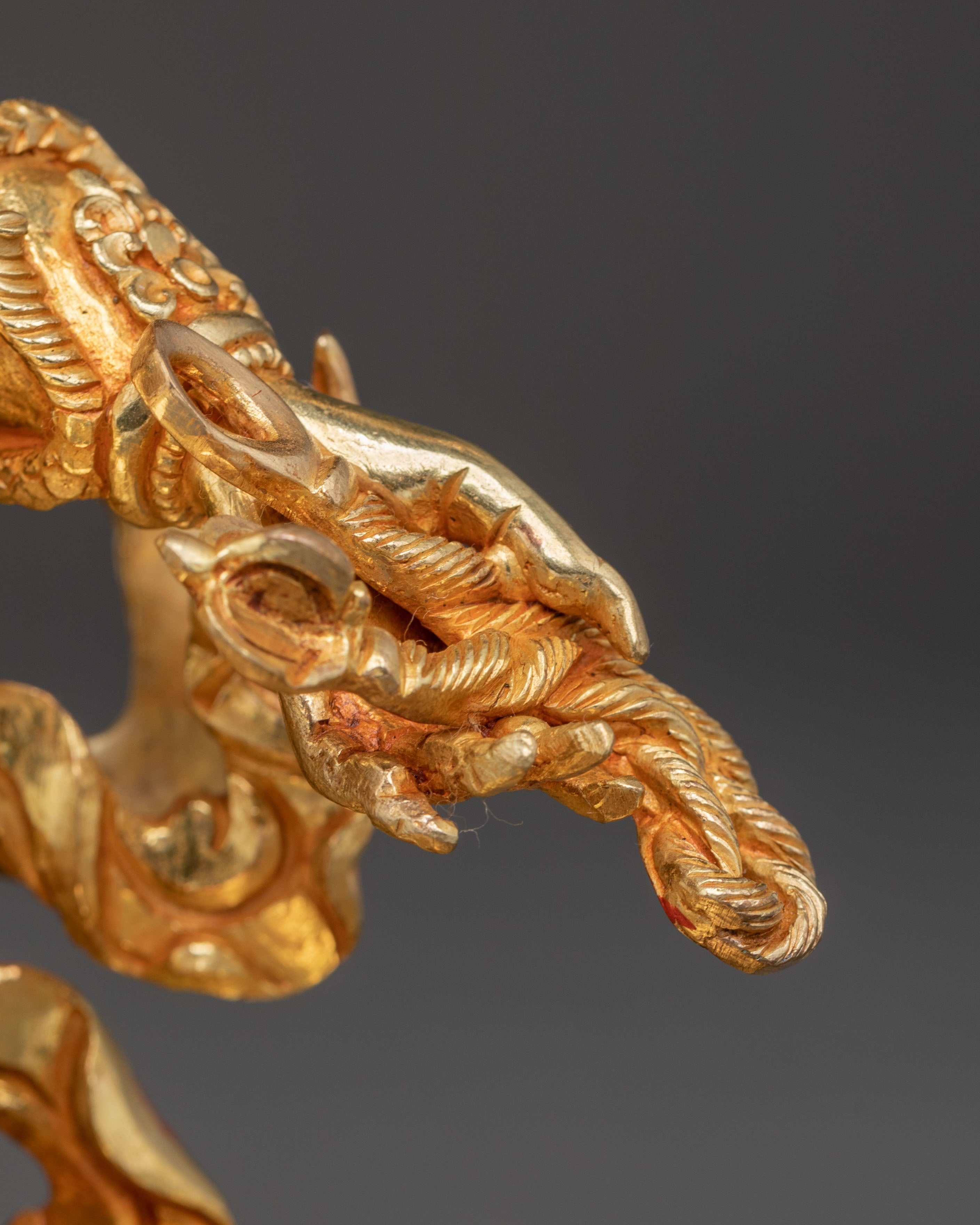 Golden Statue of Protector Six-Armed Mahakala | Wrathful Guardian