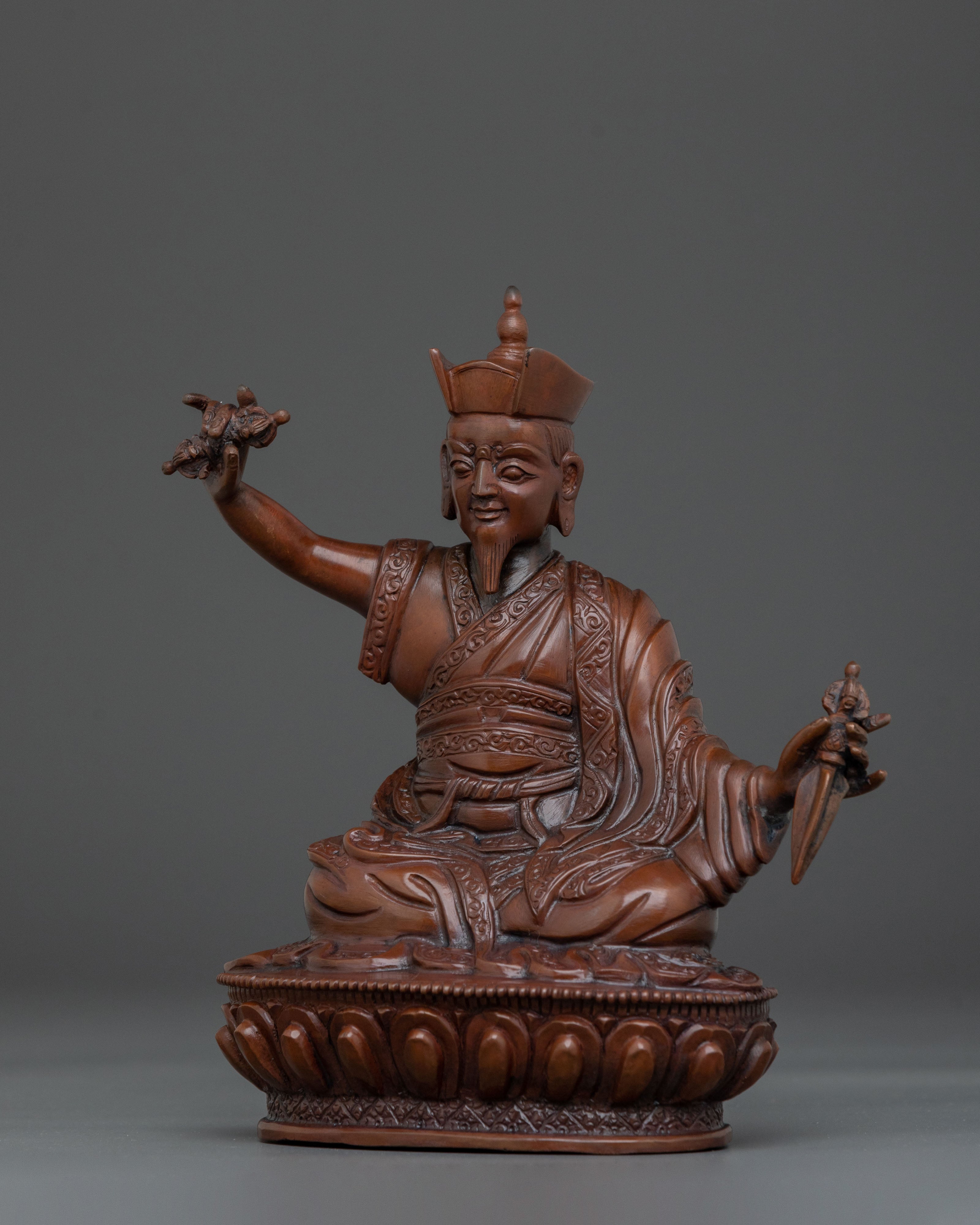 Karmapa Oxidized Copper Statue | Buddhist Altar Decor