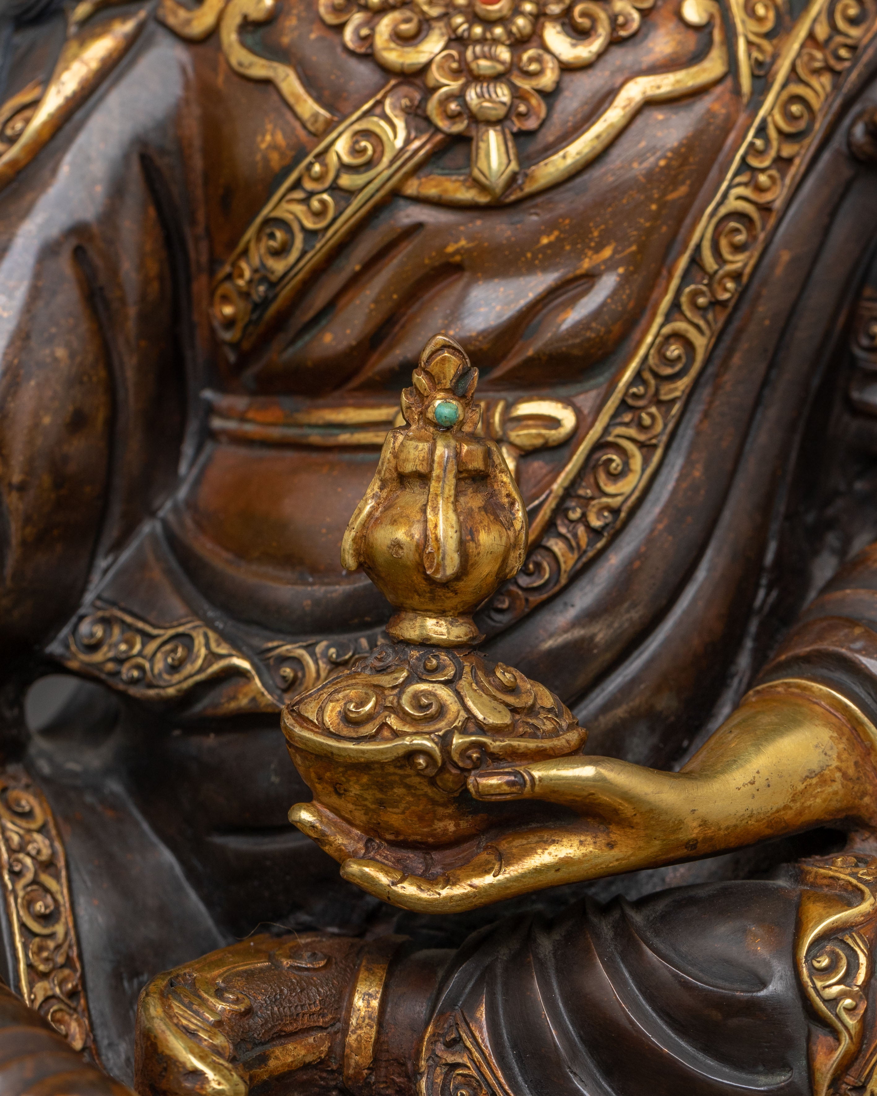 Guru Rinpoche Statue | 24K Gold Gilded Teacher Icon