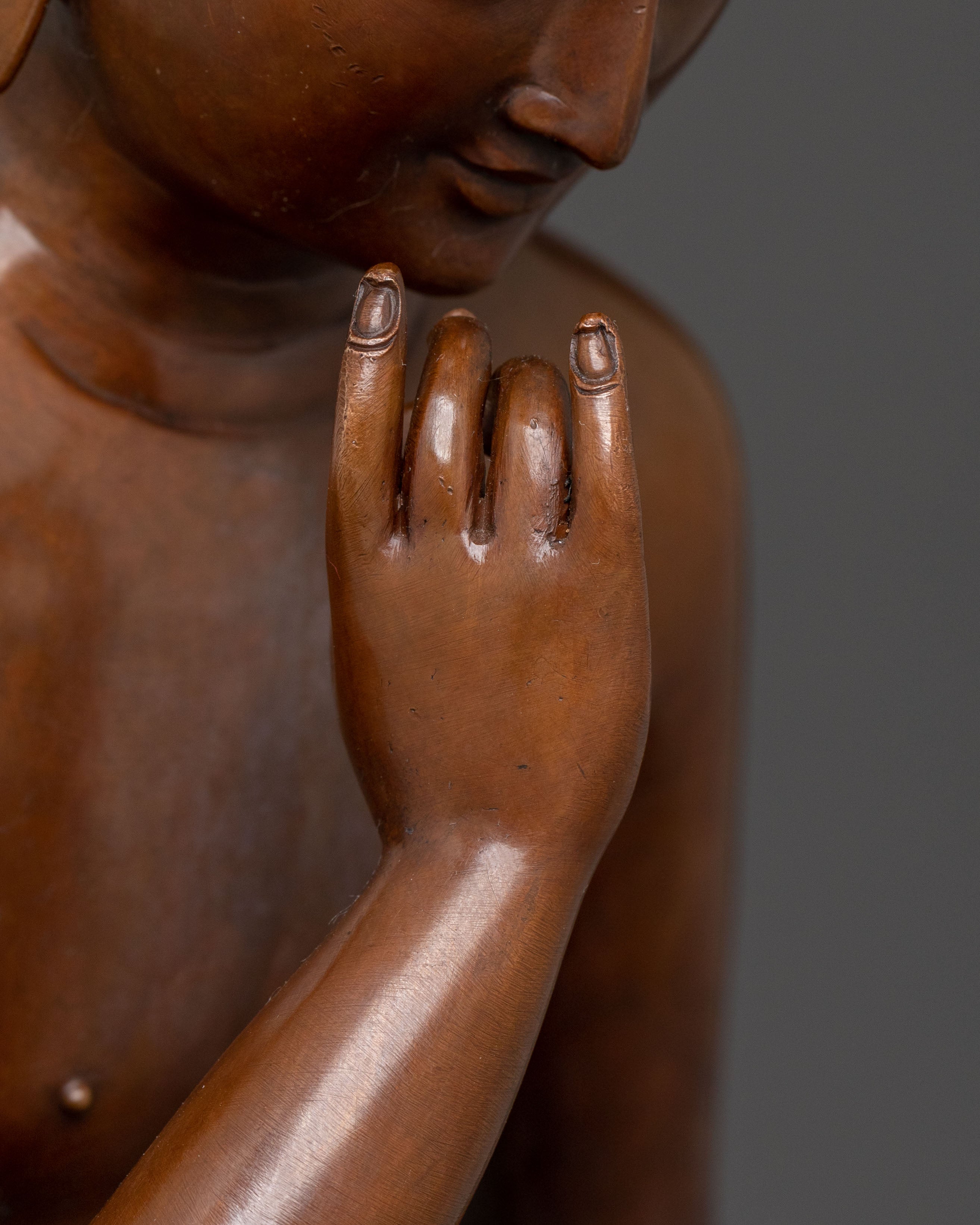 Oxidized Copper Guanyin Statue: Home Altar