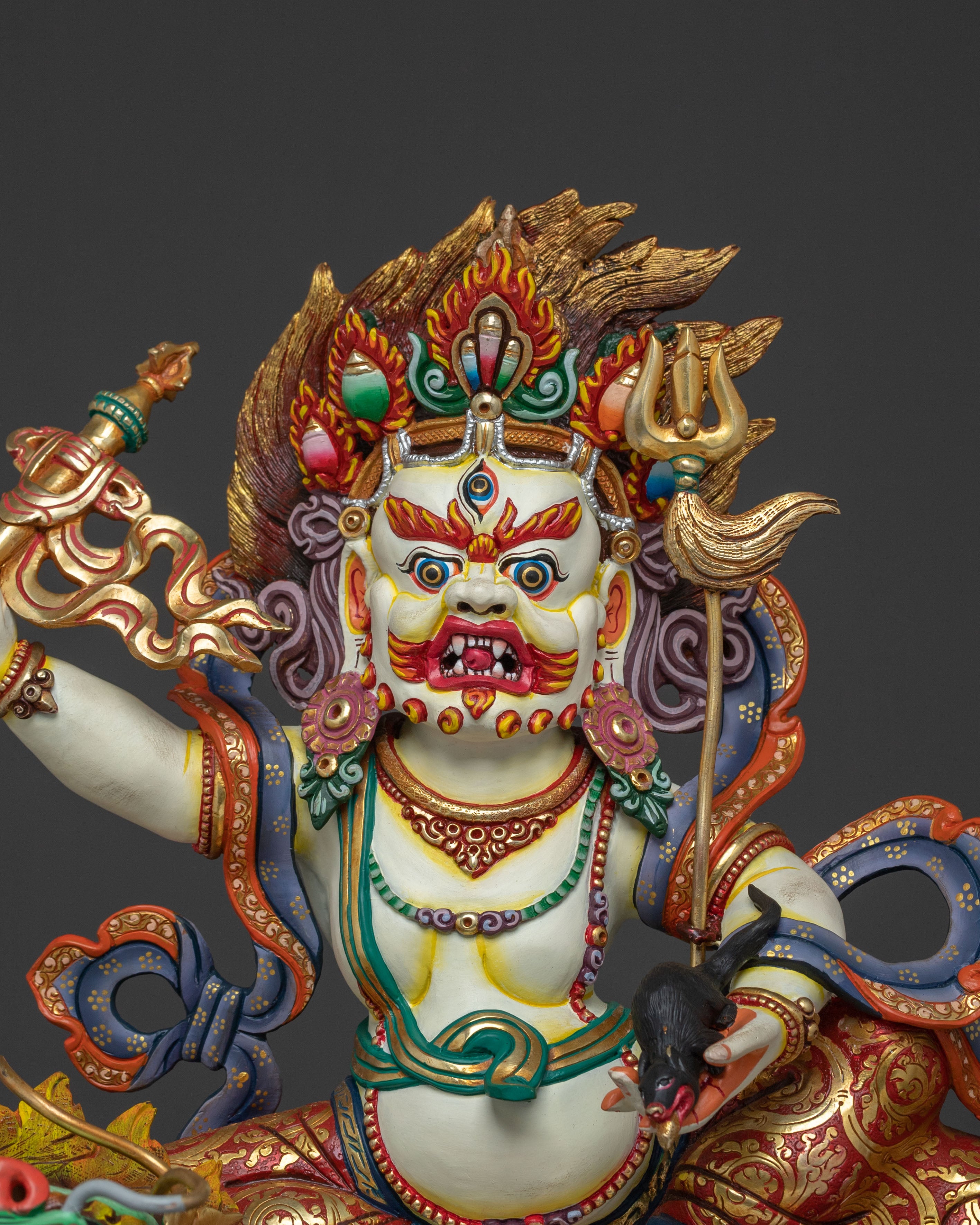 White Dzambhala Sacred Figurine | Symbol of Prosperity