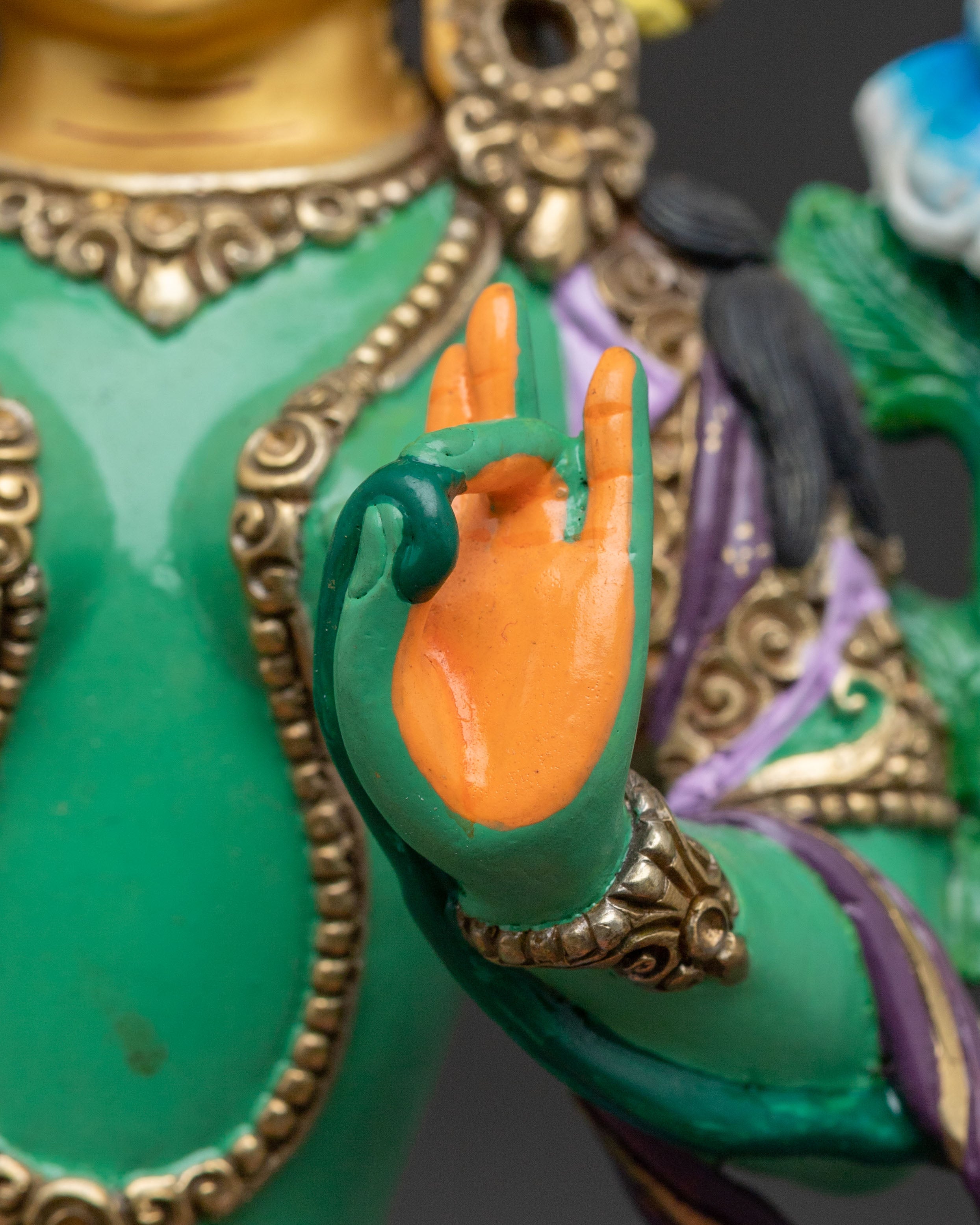 Green Tara Swift Compassion Statue | Hand-Gilded Copper