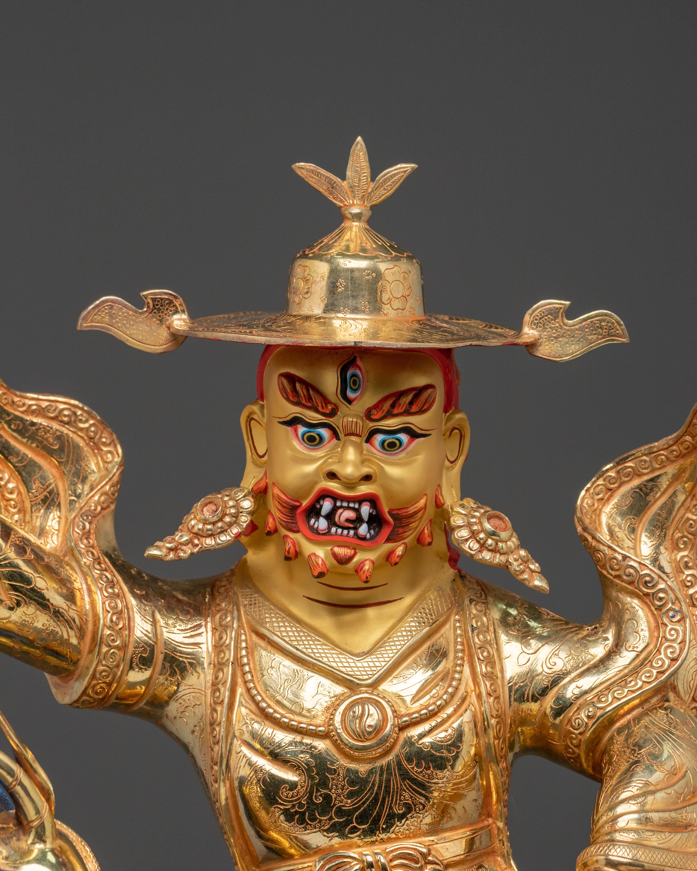 Damchen Garwai Nagpo Sacred Statue | Protector Deity