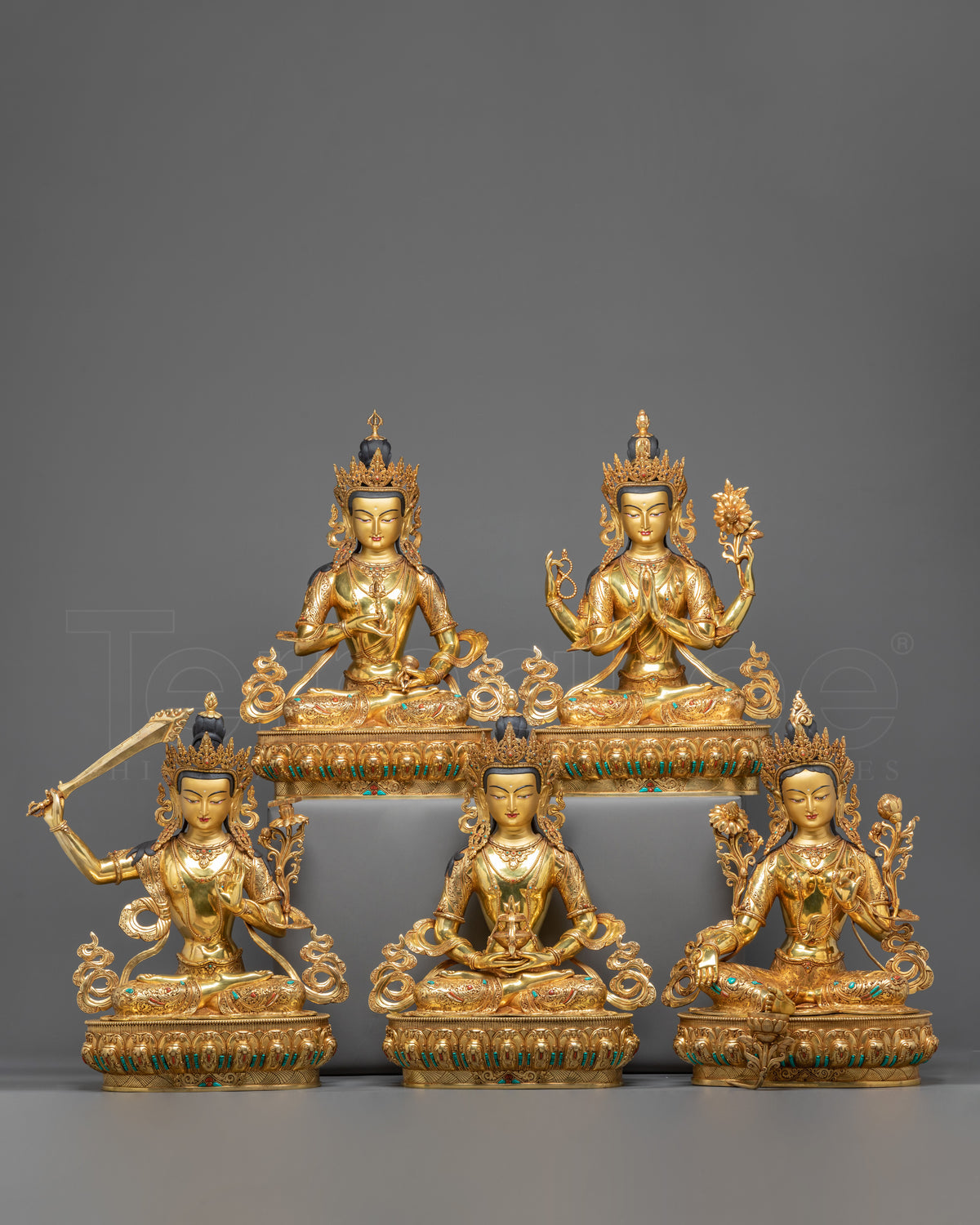 Five Bodhisattva Statue Collection