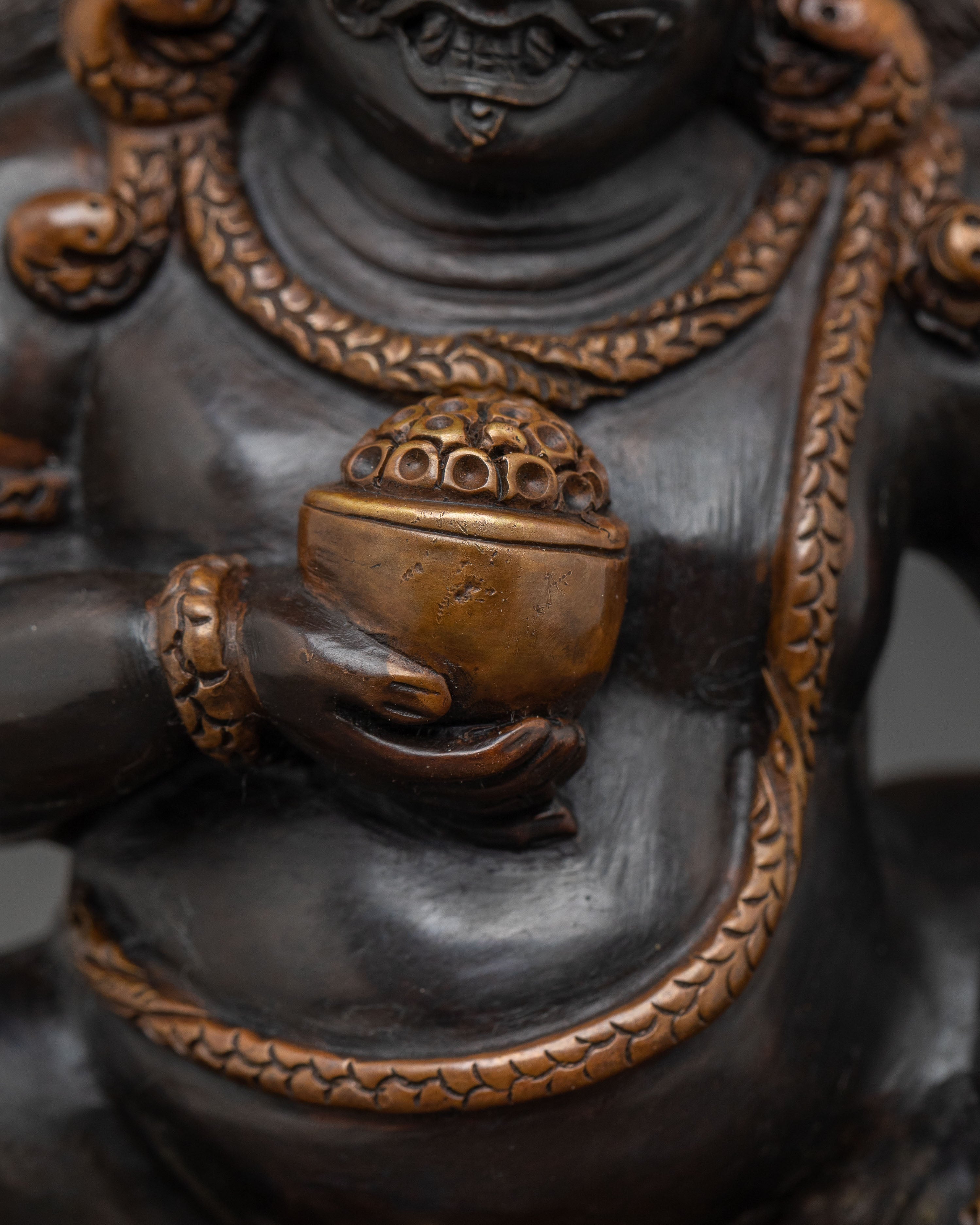 Black Dzambhala Statue | Oxidized Copper Figure