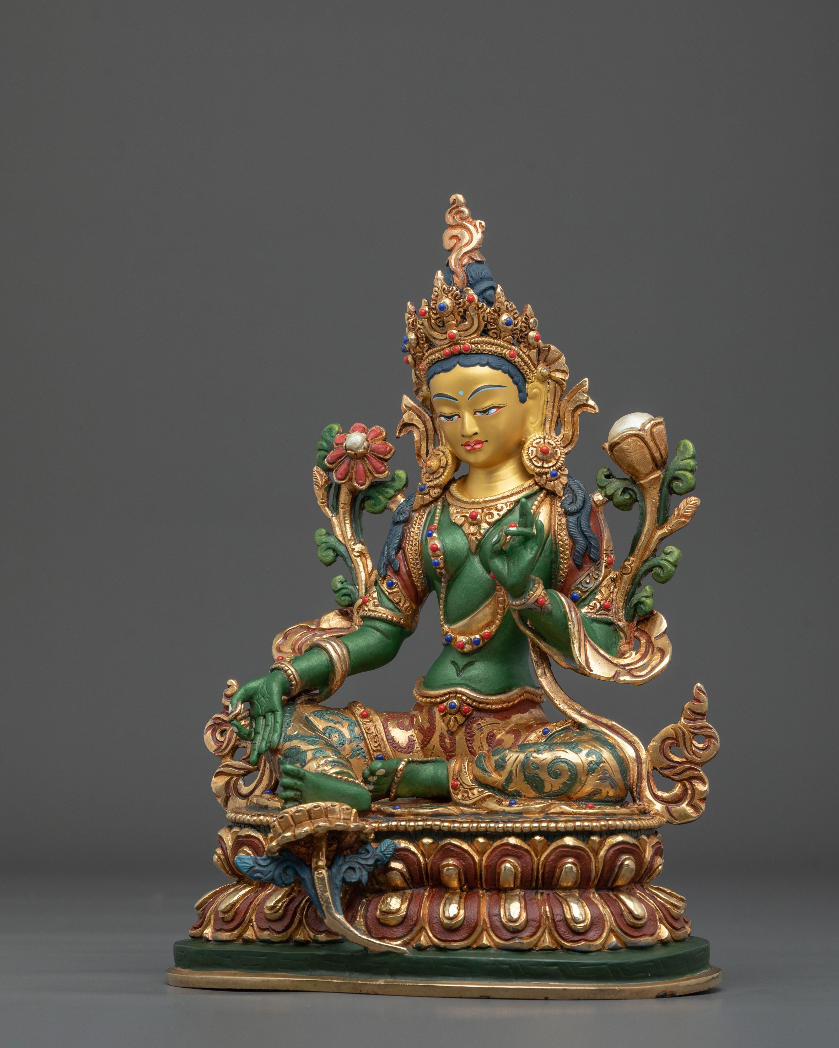 Green Tara Altar Decor Statue: Protector of Compassionate Action
