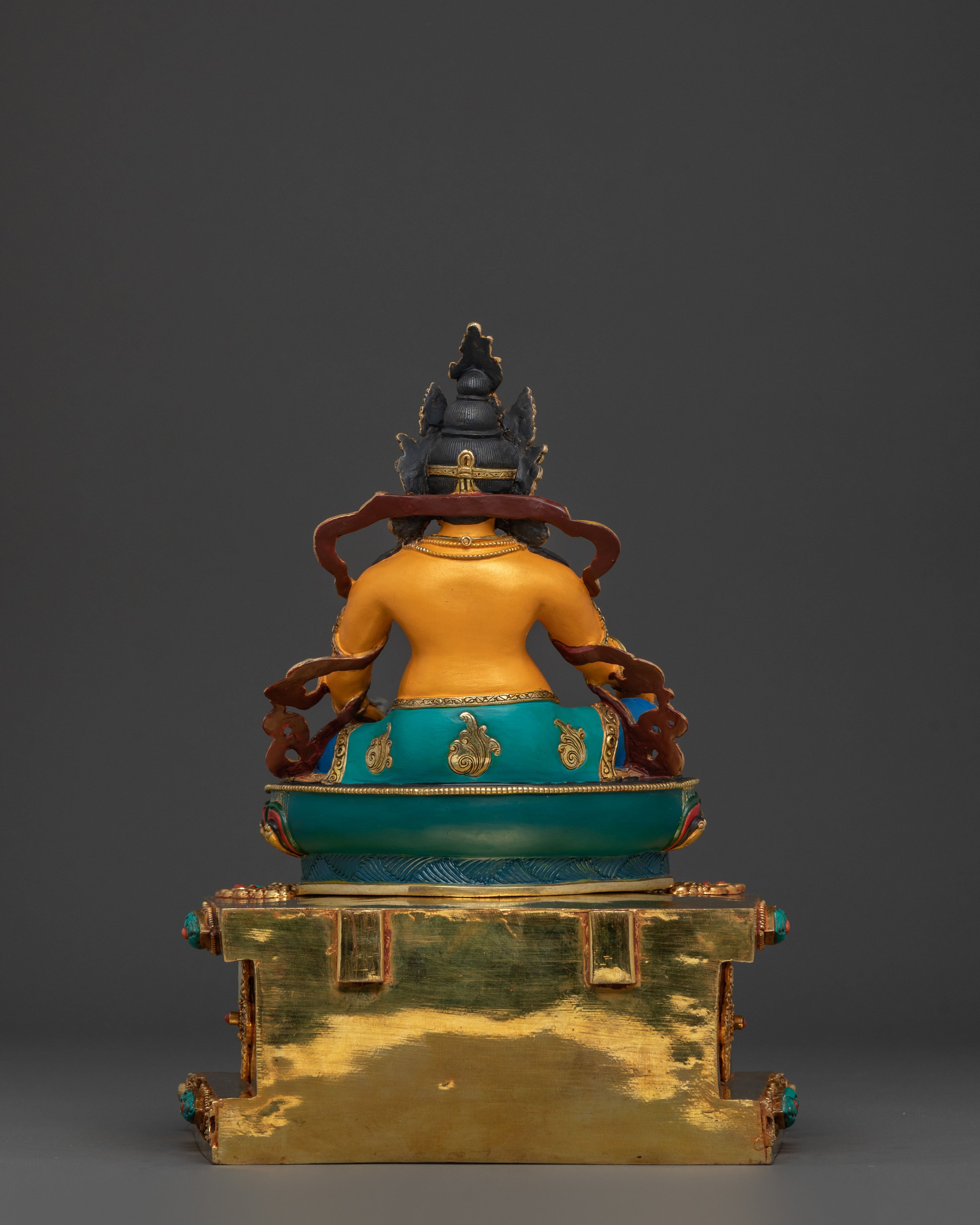Dzambhala Statue on Throne | Traditional Figurine
