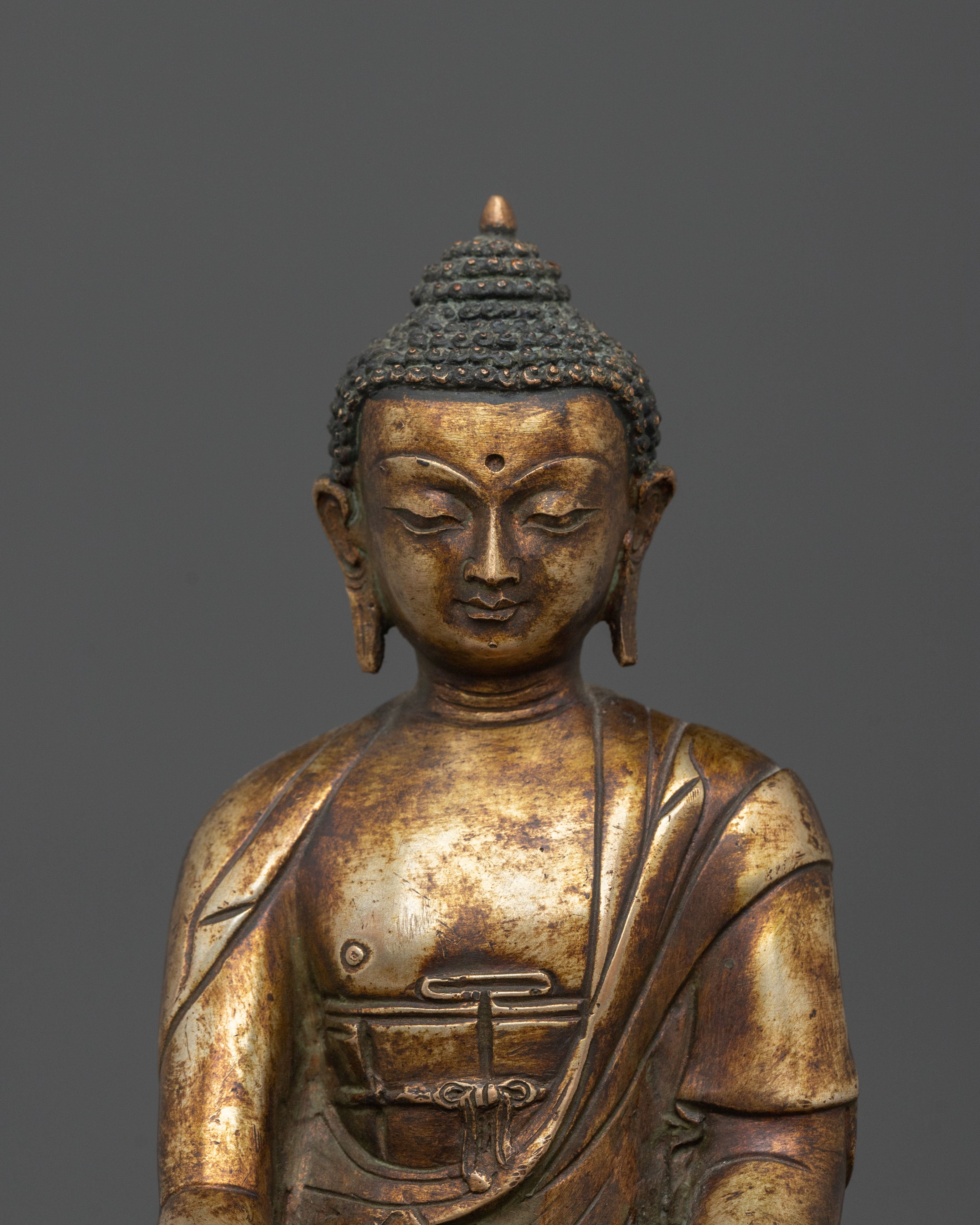 Shakyamuni Buddha Statue on Throne | Home Decor