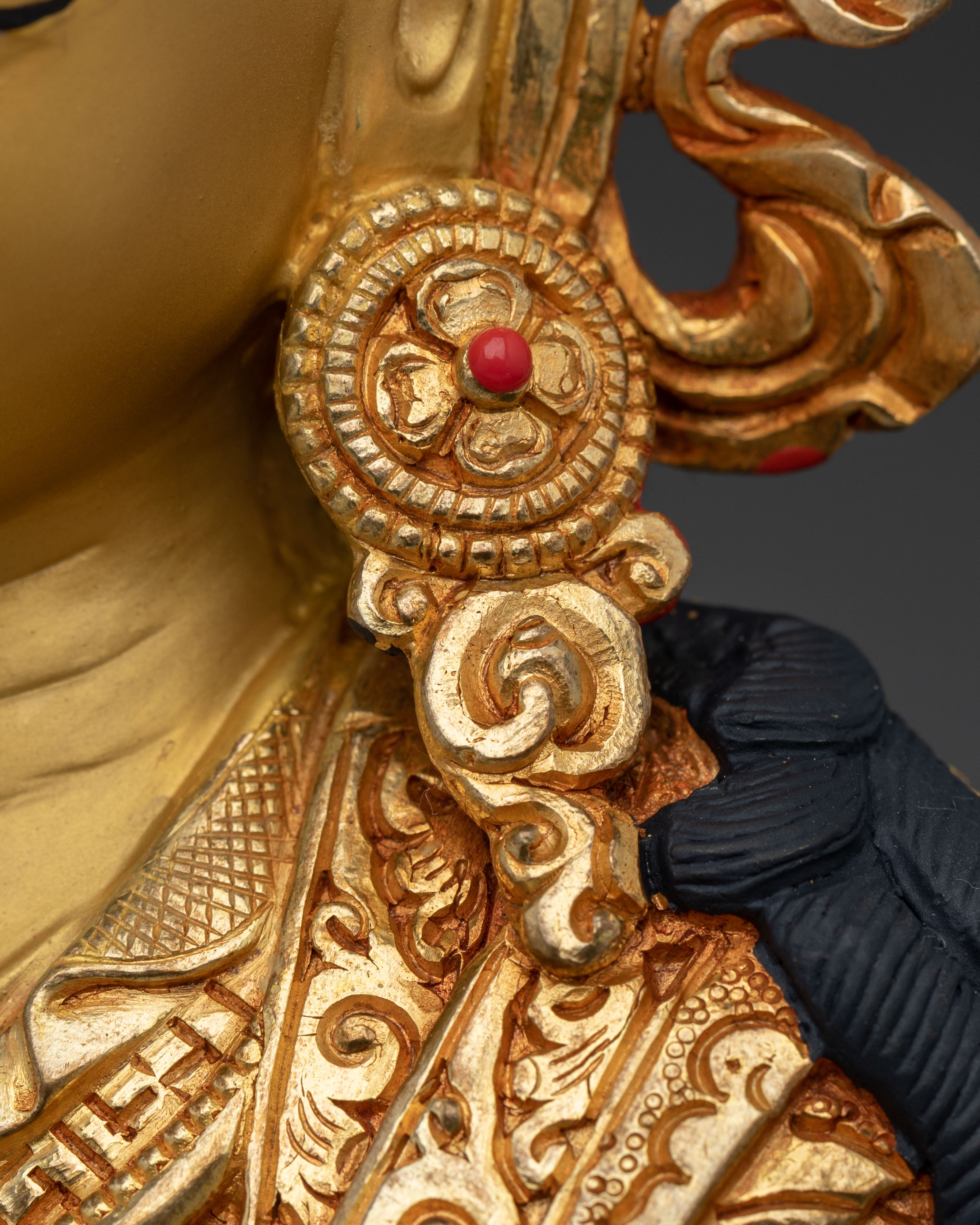 Lotus Born Guru Rinpoche Statue | 24K Gold Gilded
