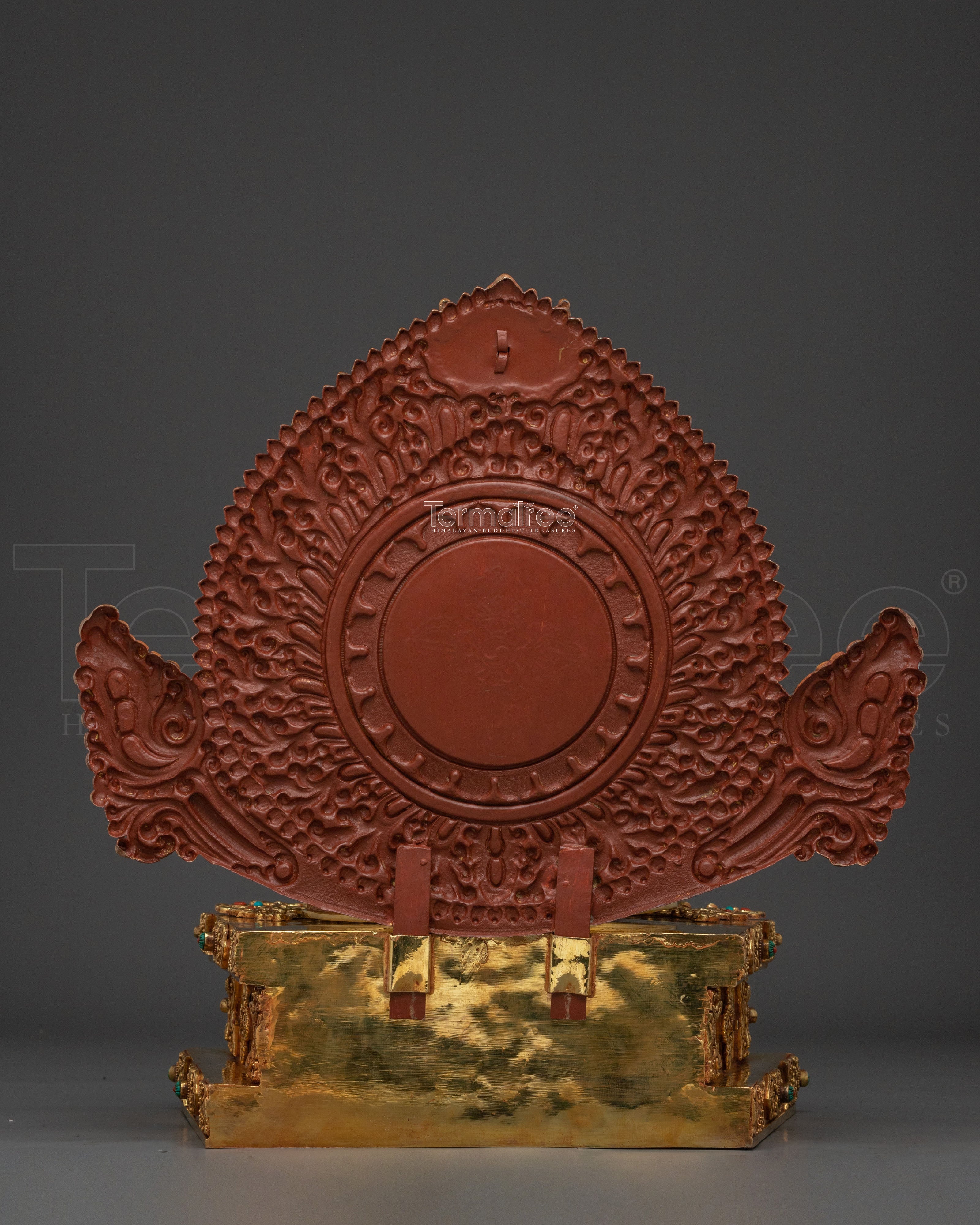 Dzambhala Statue on Throne | Sacred Tibetan Figurine