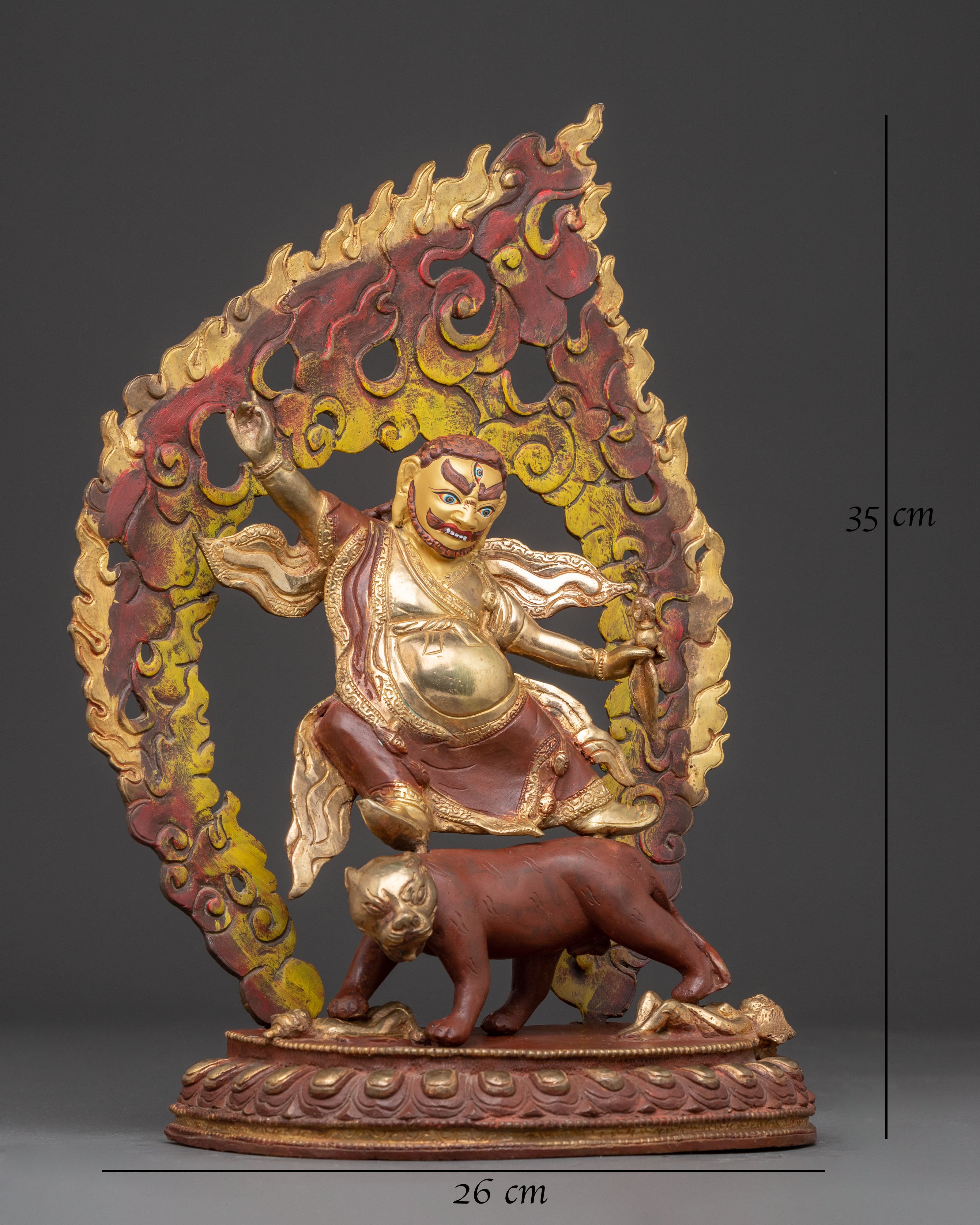 Handmade Golden Dorje Drolo Statue | Wrathful Protector
