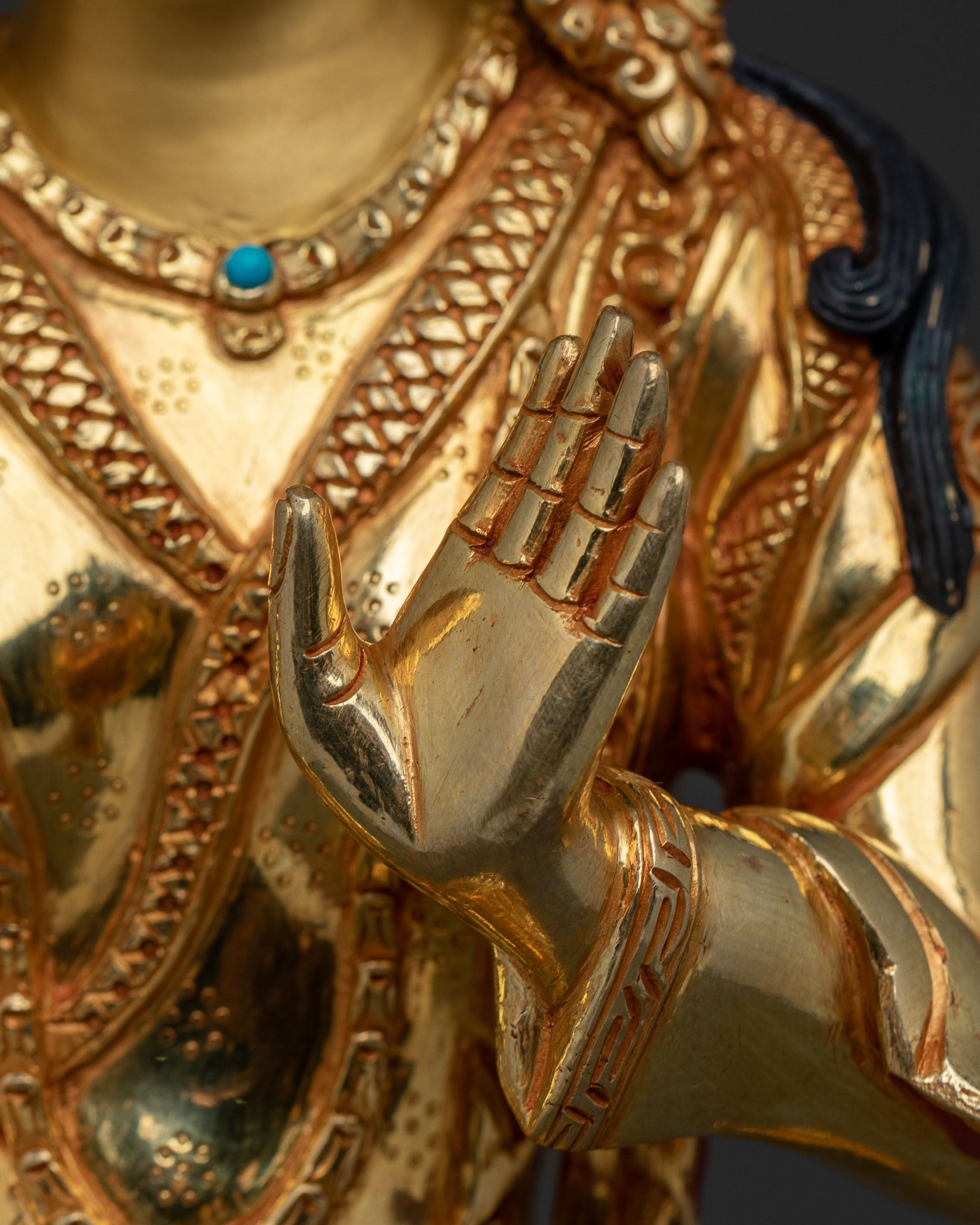 Yeshe Tsogyal: 24k Gold Gilded Sculpture