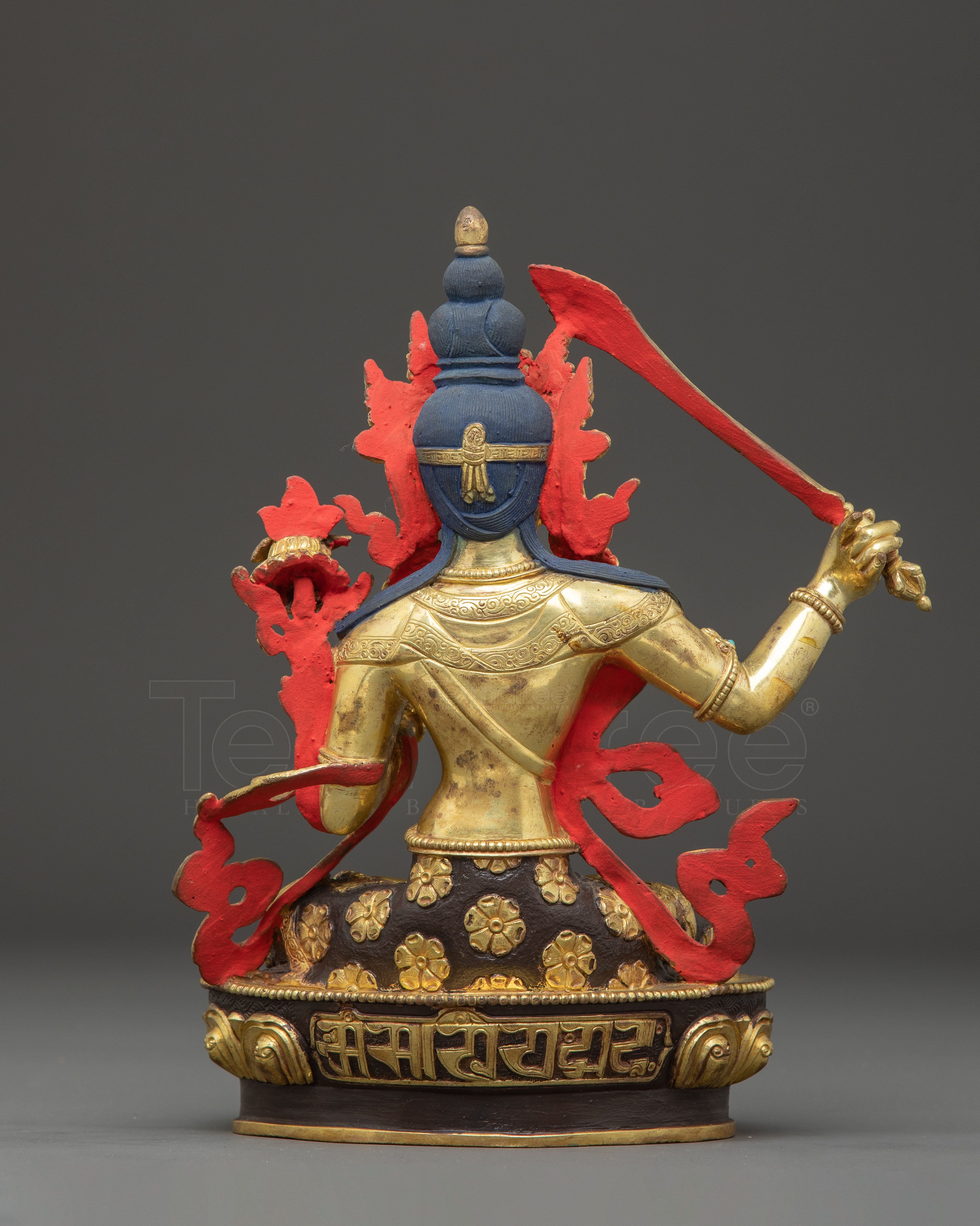 Golden Manjushri Statue of Power and Wisdom | Symbol of Transcendent Insight