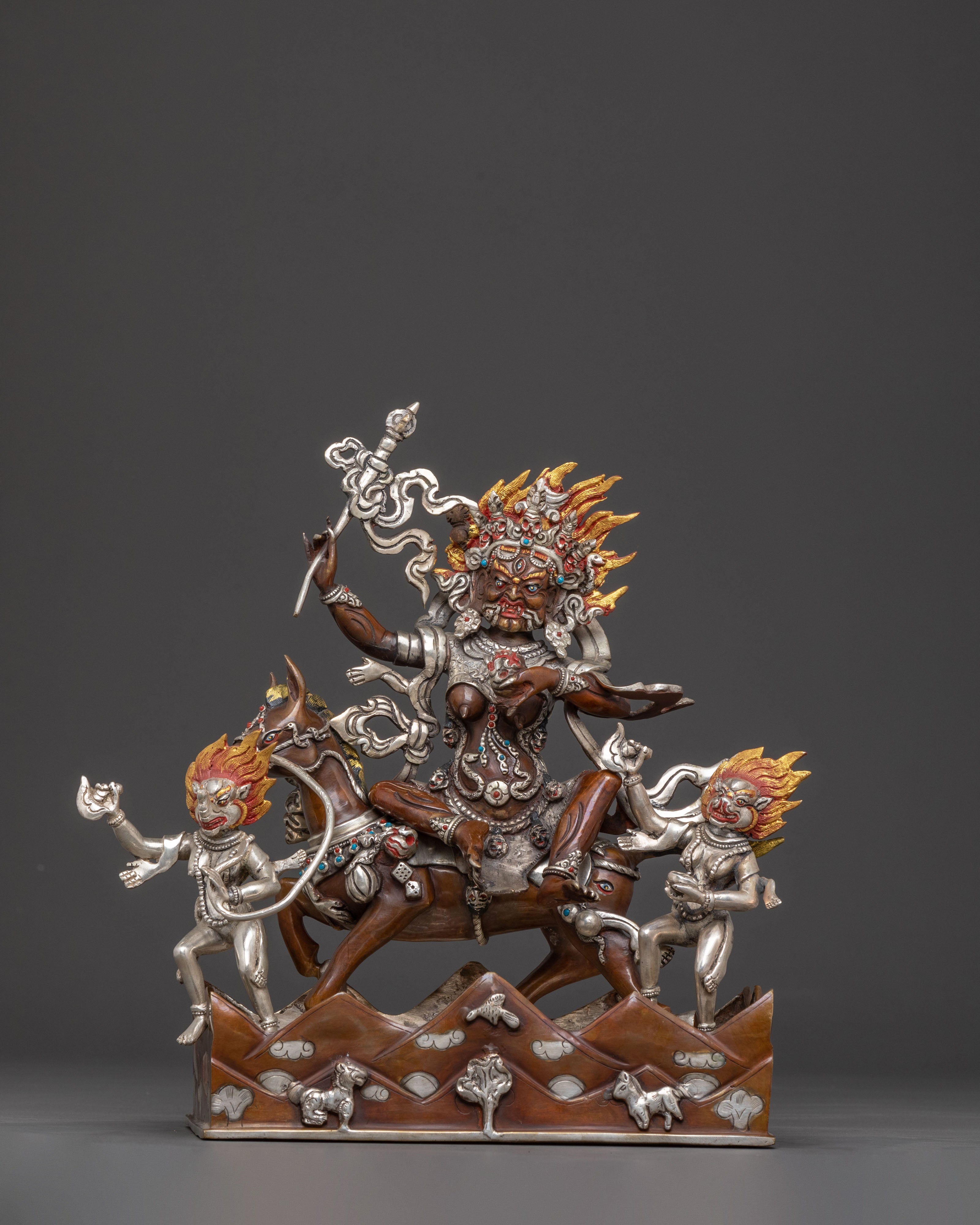 Palden Lhamo Sacred Copper Statue | Buddhist Guardian Sculpture