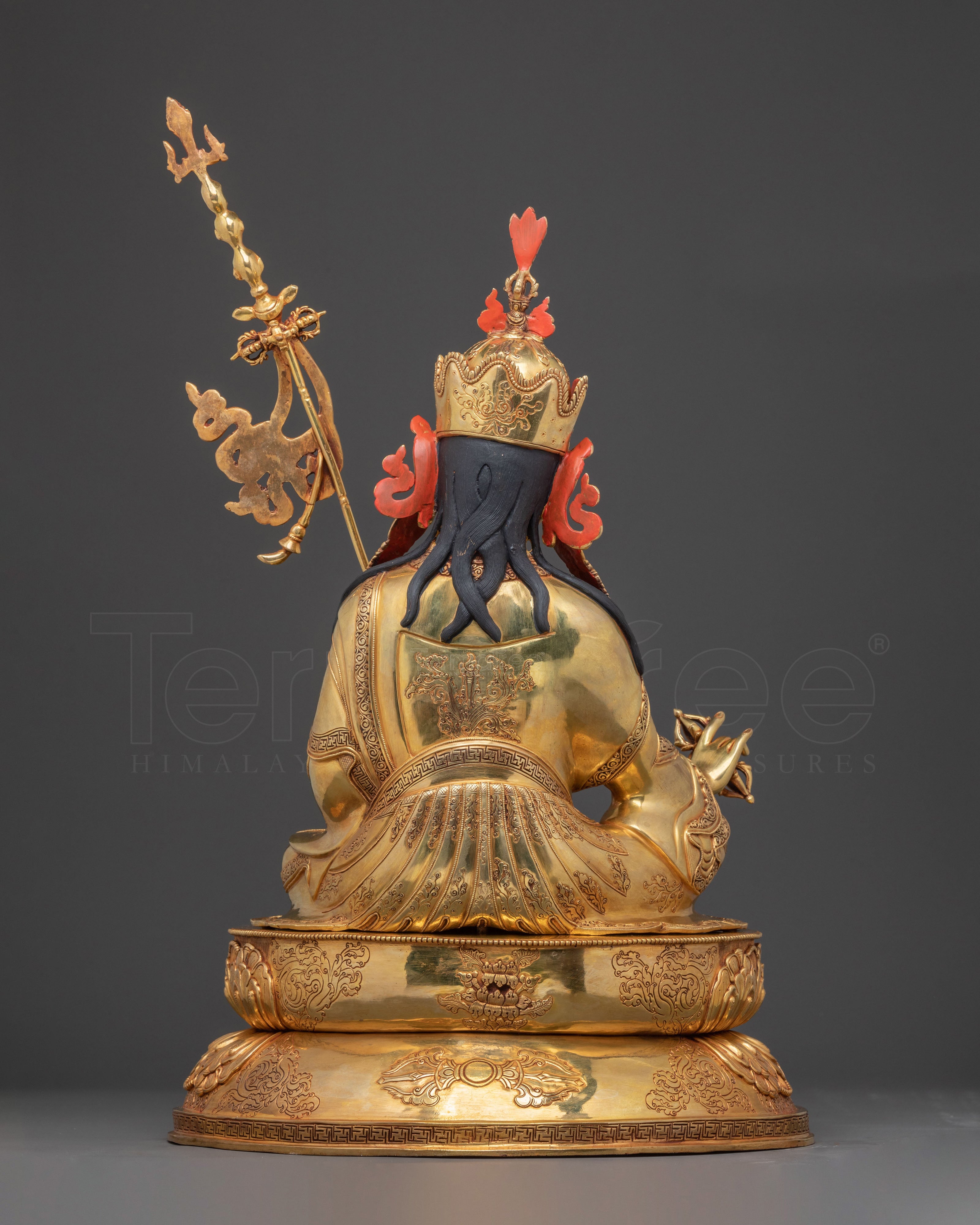 Guru Rinpoche Holy Sculpture – Masterpiece in 24K Gold Gilding