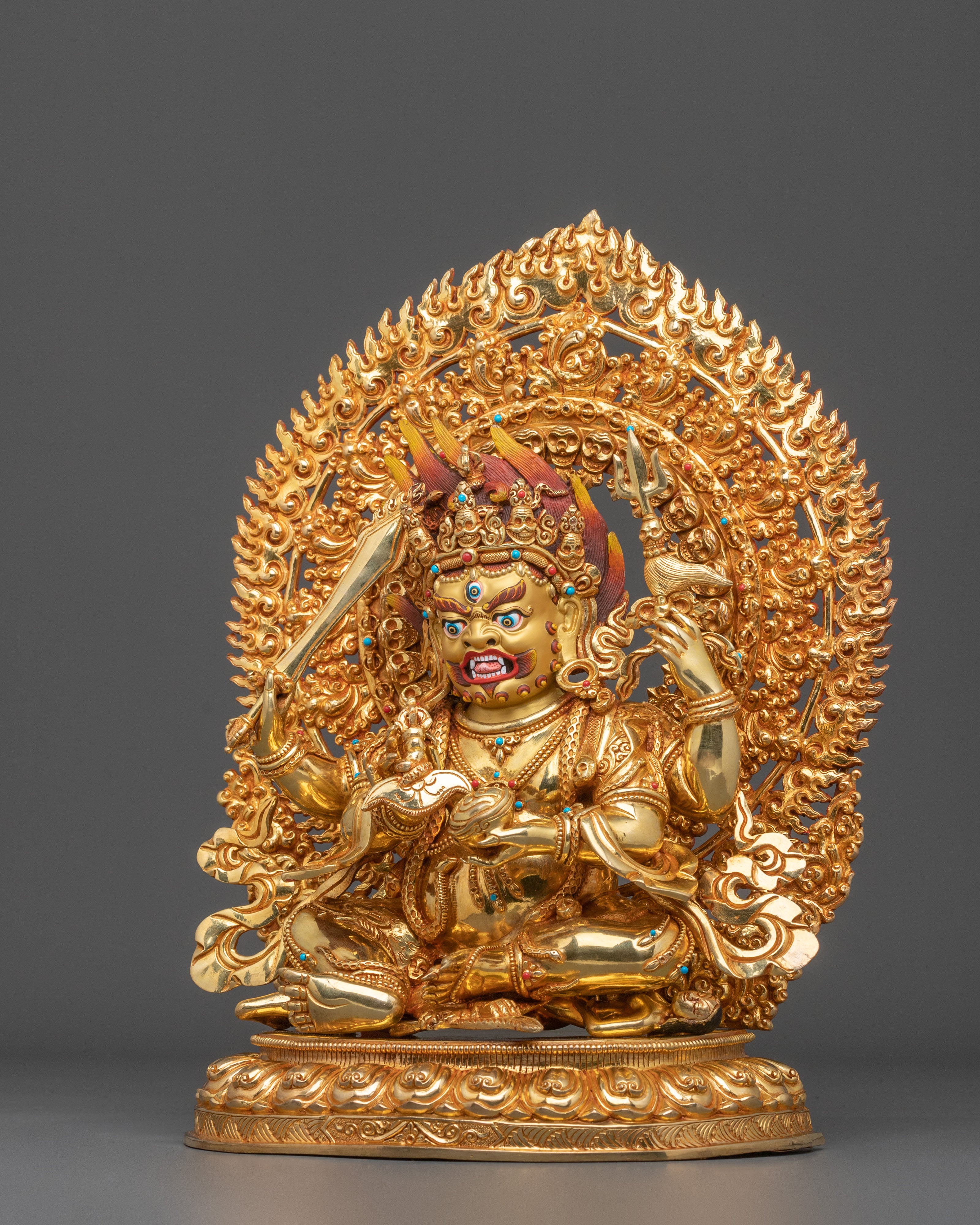 Chaturbhuja Mahakala Statue | Tibetan Buddhist Protector