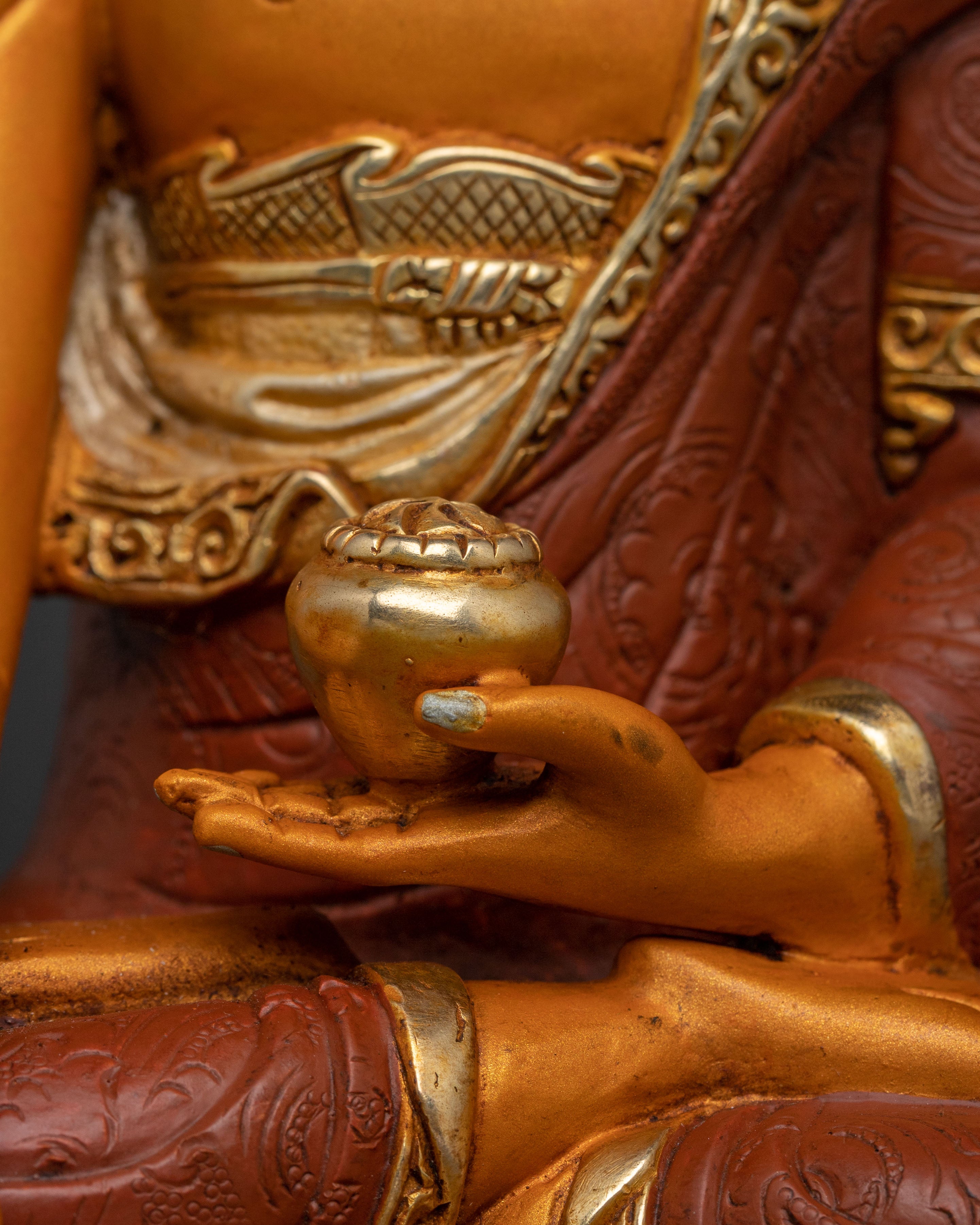 Copper Statue of Shakyamuni Buddha - Gilded Serenity