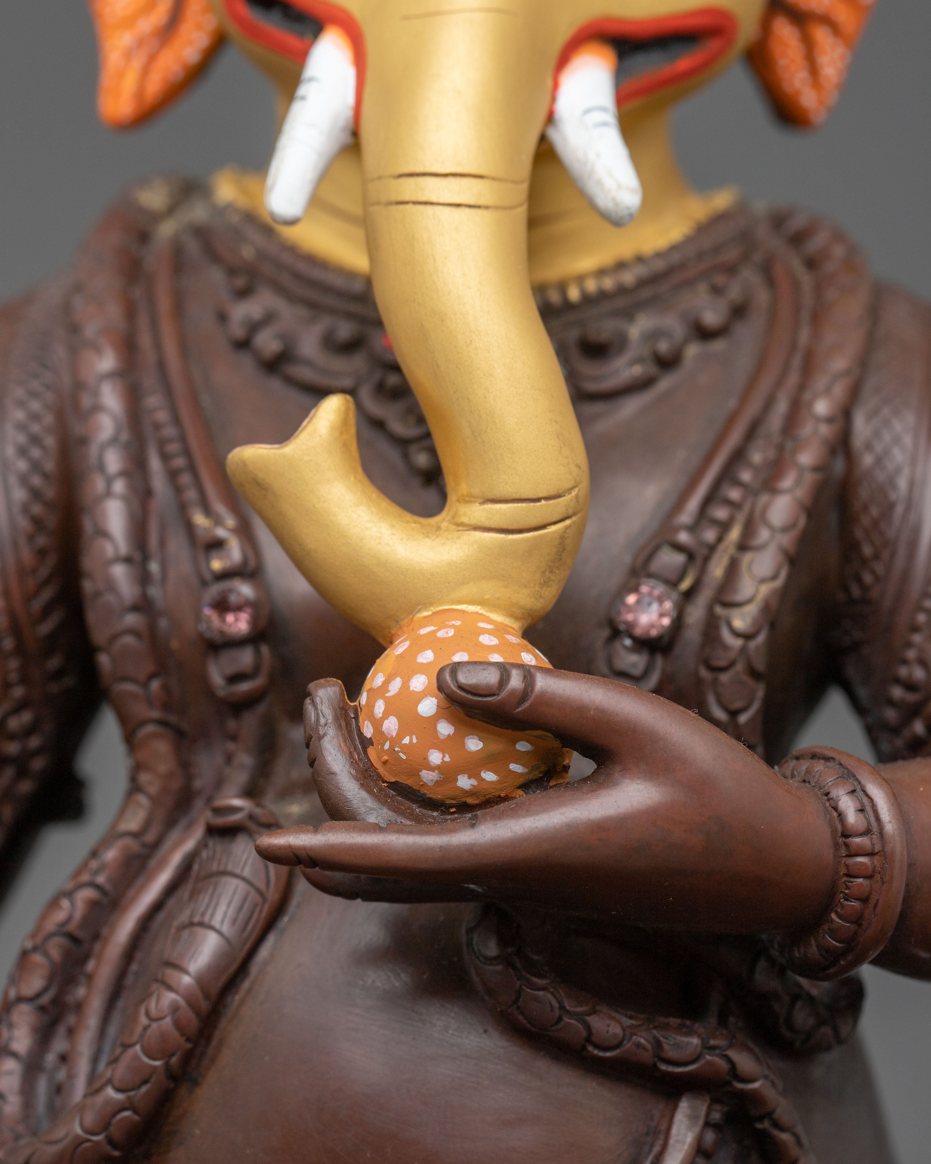 God Ganesha Spiritual Sculpture | Auspicious Oxidized Copper