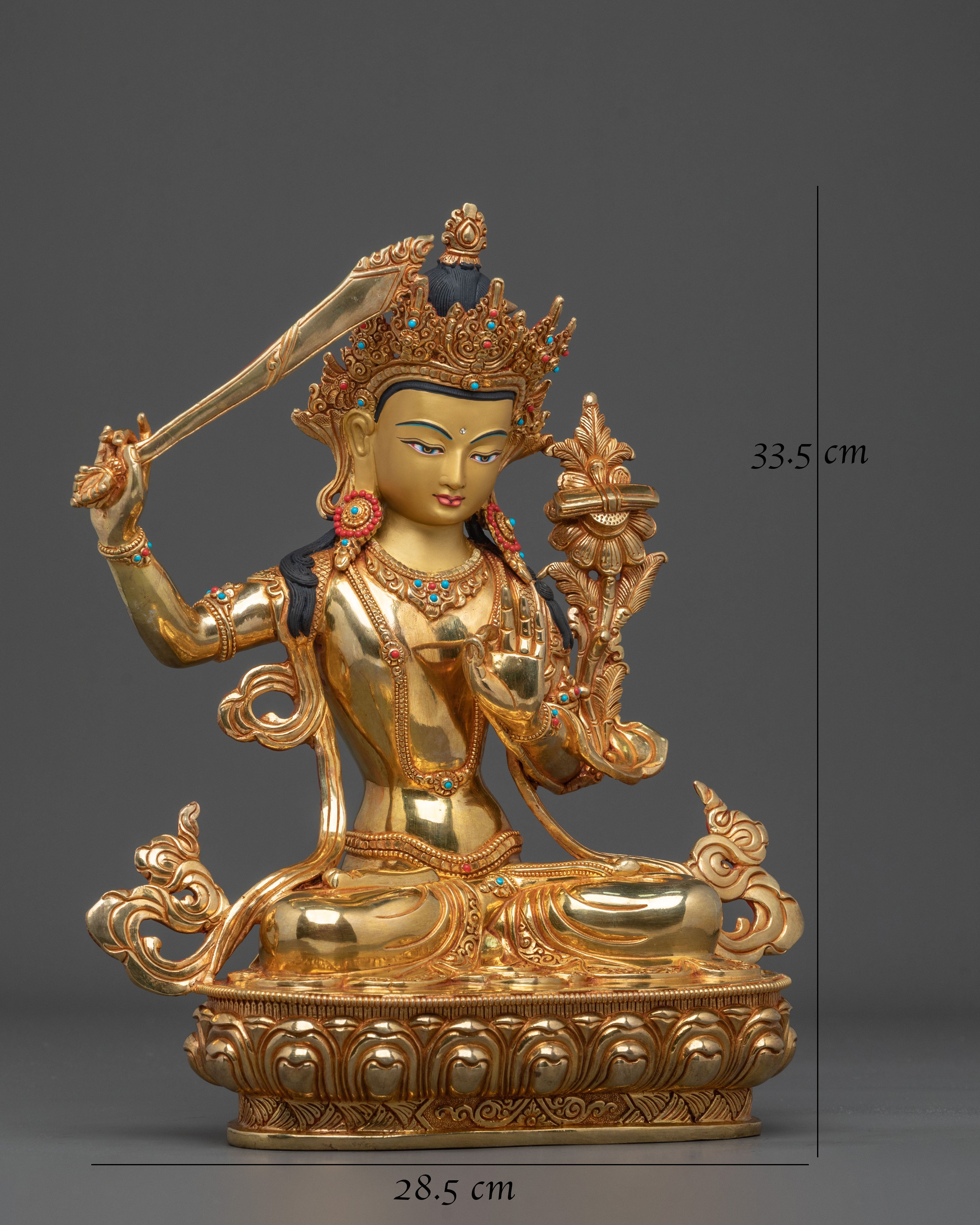 Handmade Manjughoṣa Statue | Tibetan Wisdom Deity