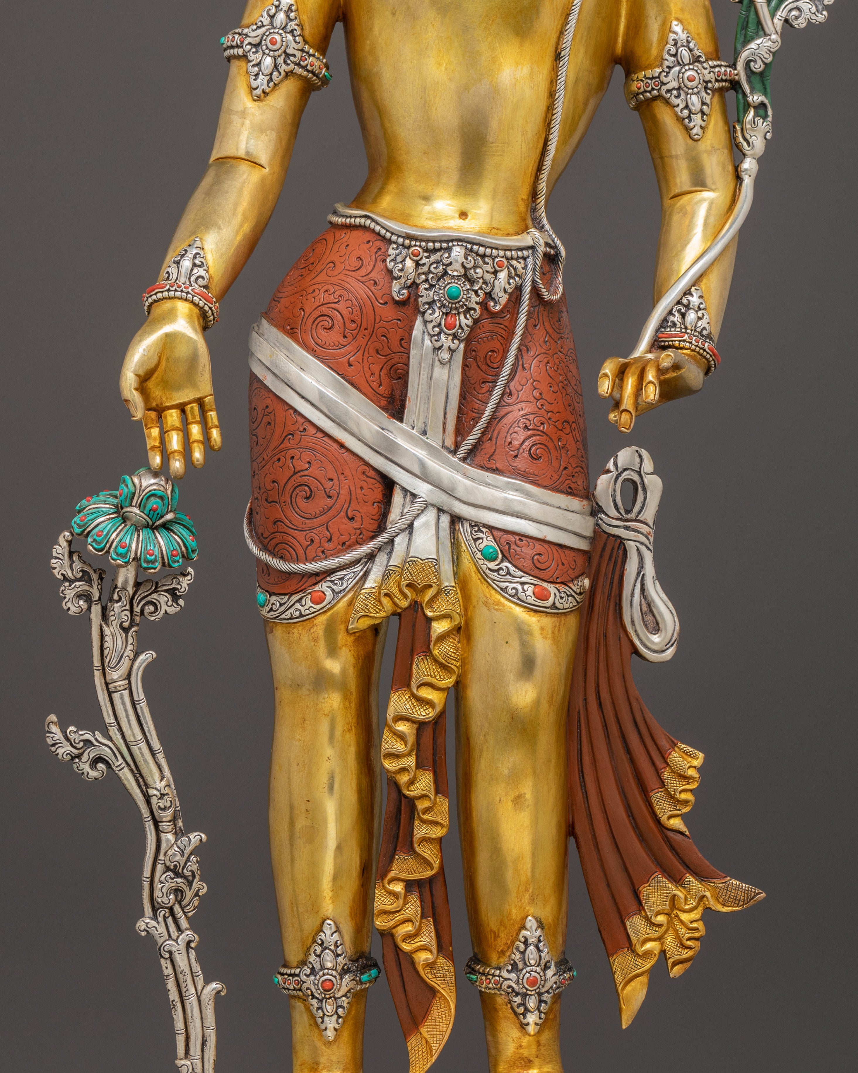 Golden Lokeshwor Statue: Bodhisattva of Compassion