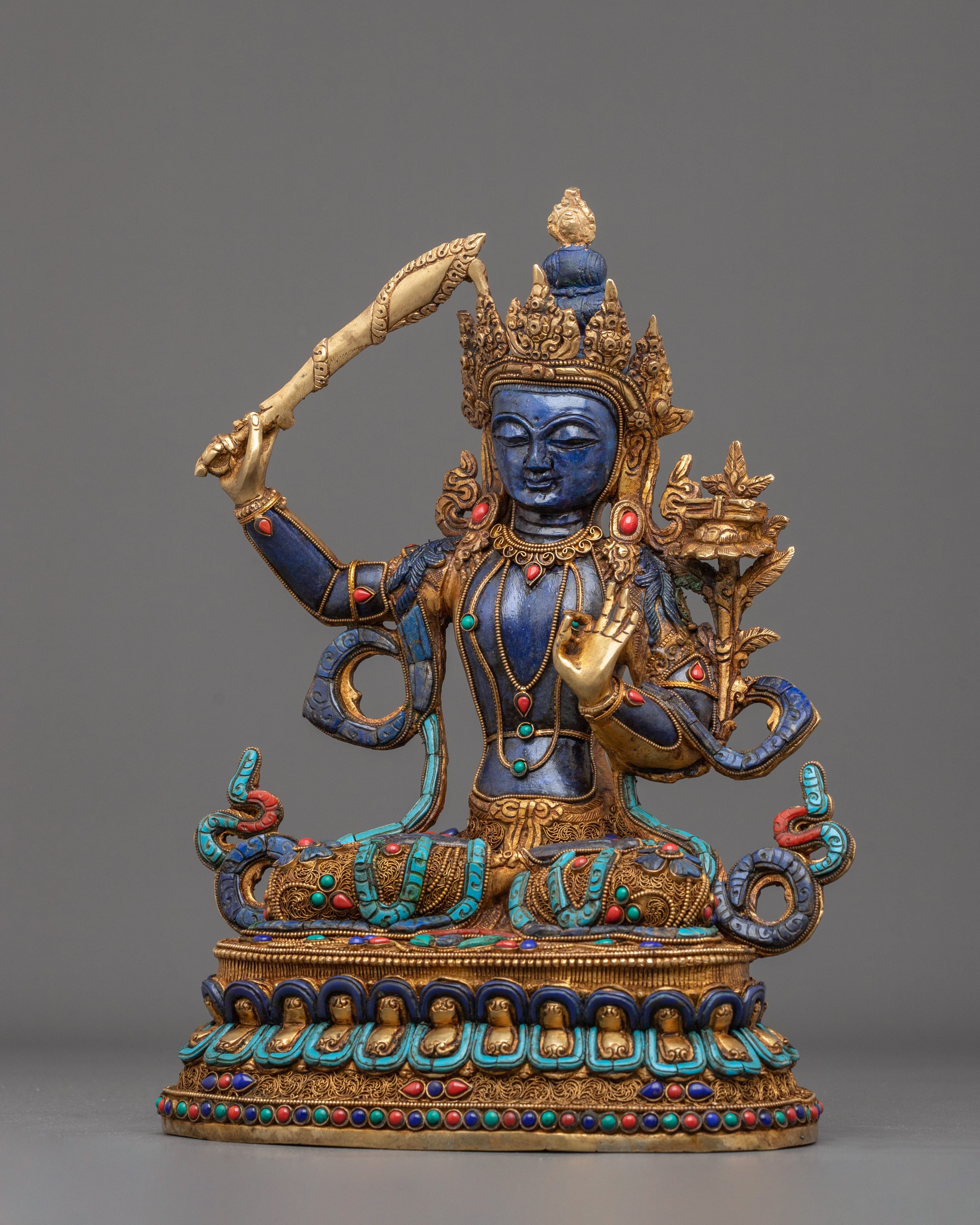 Manjushri Statue | Handcrafted Copper Figurine