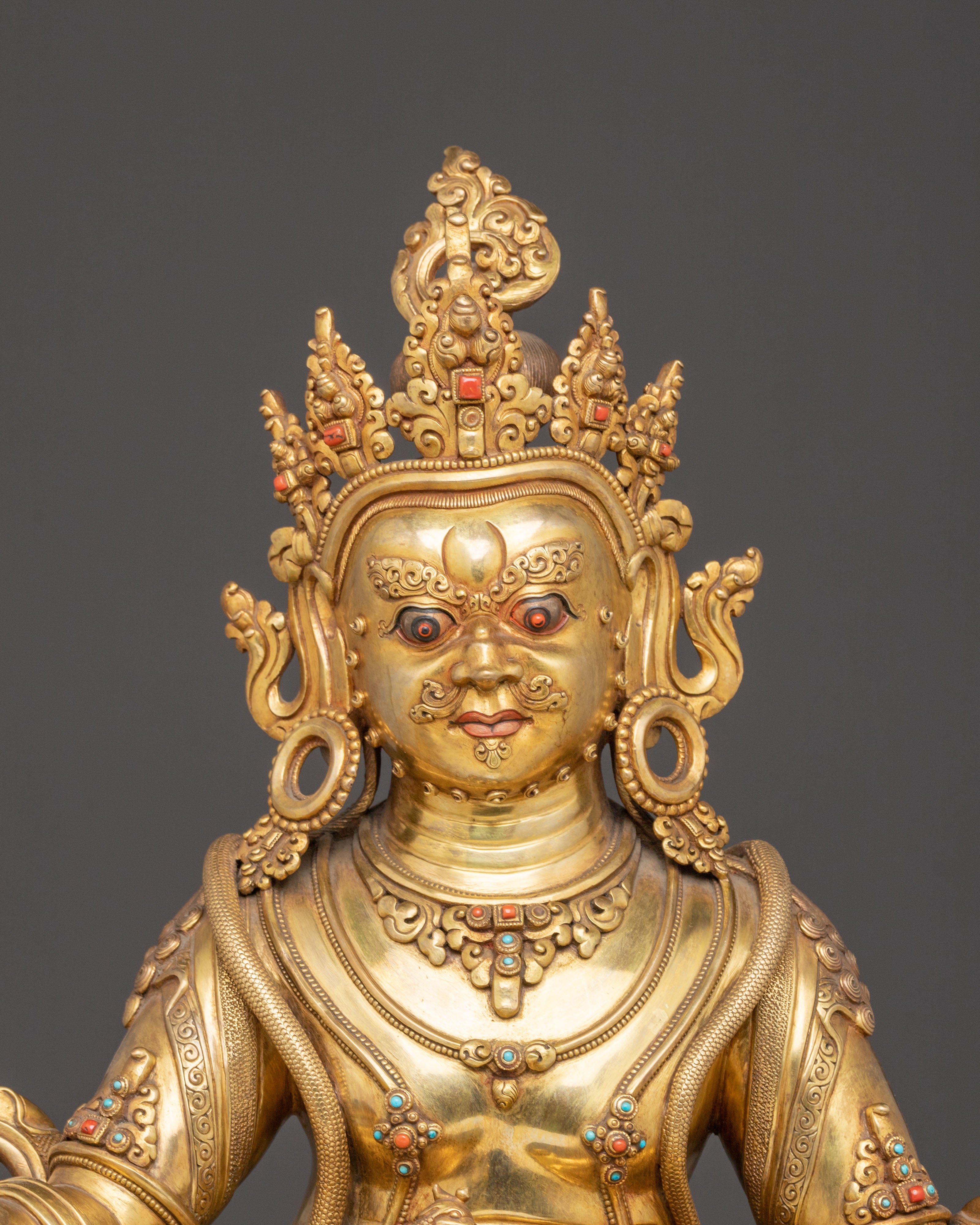 Golden Statue of Wealth Icon Dzambhala | Lord of Abundance