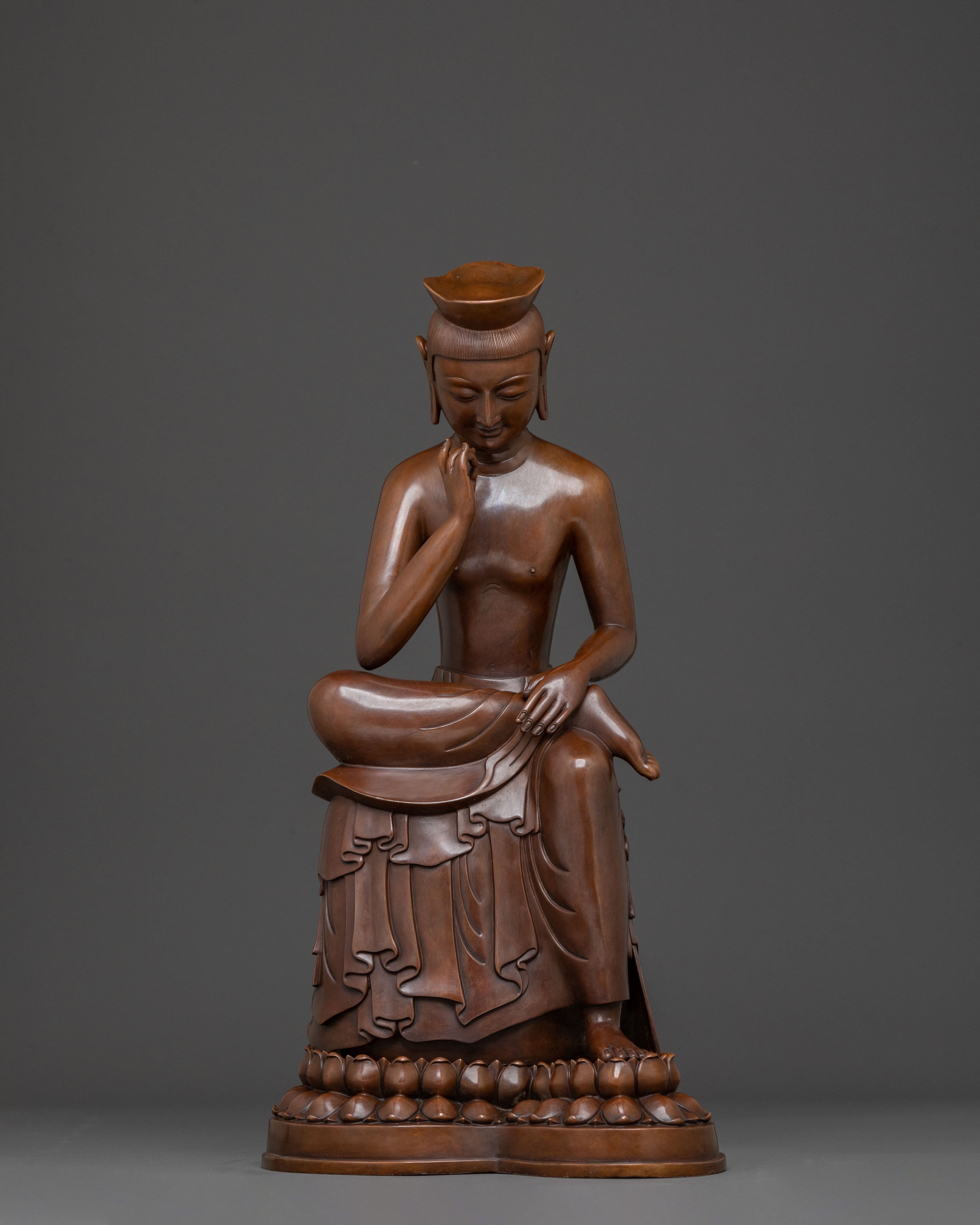 Oxidized Copper Guanyin Statue: Home Altar
