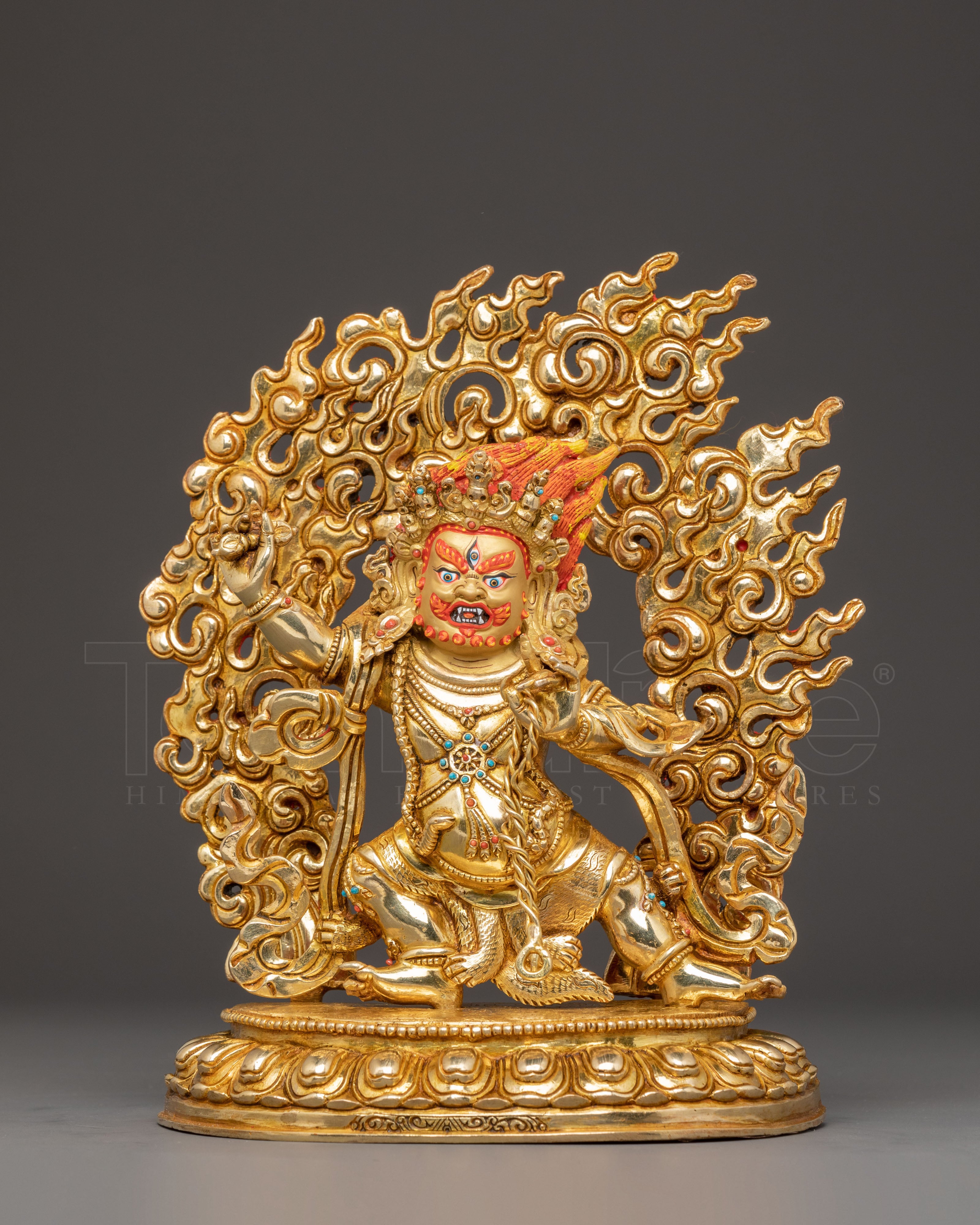 Golden Vajrapani Handcrafted Statue | Wrathful Protector of Wisdom
