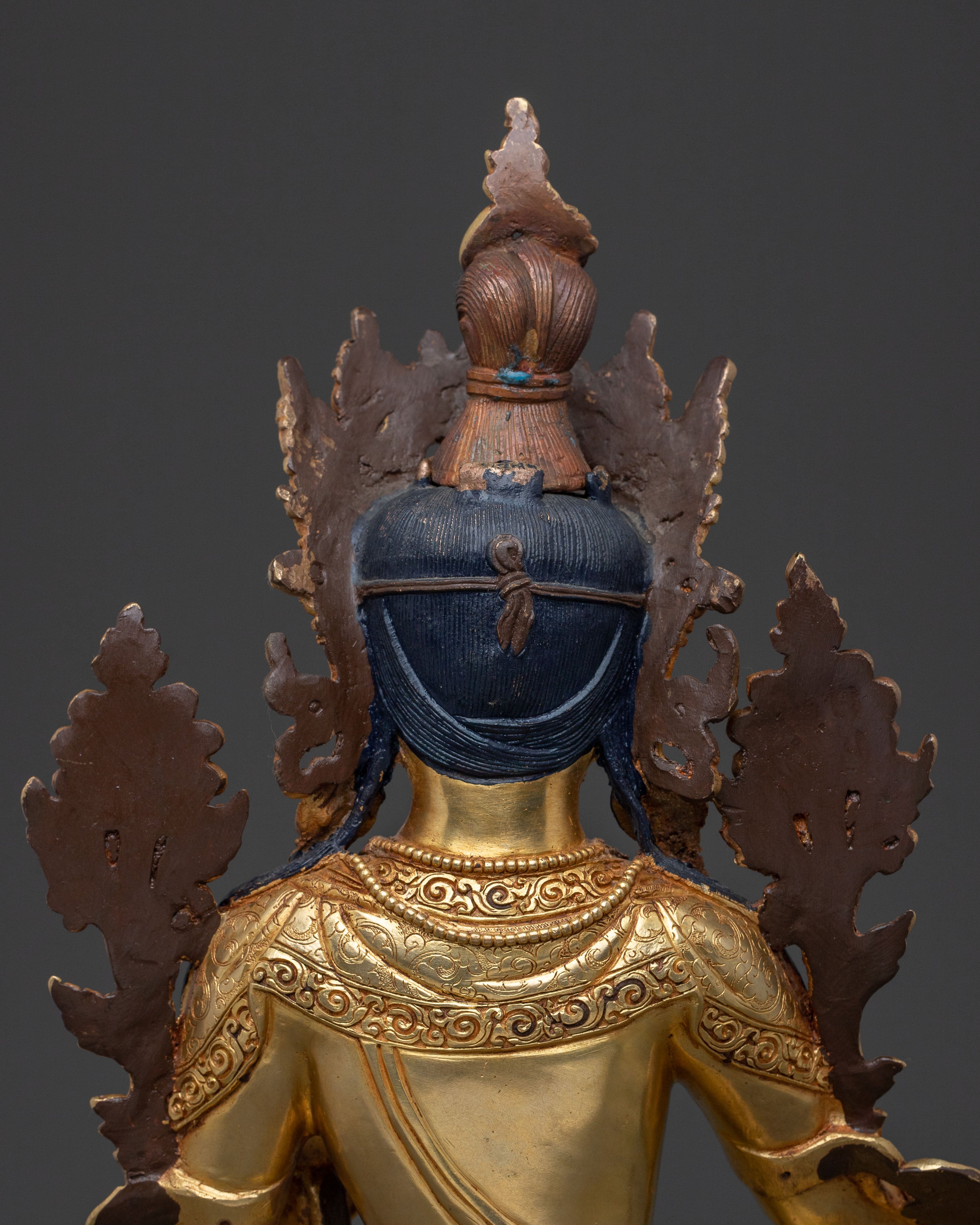 Protector Green Tara: 24K Gold Gilded Sculpture