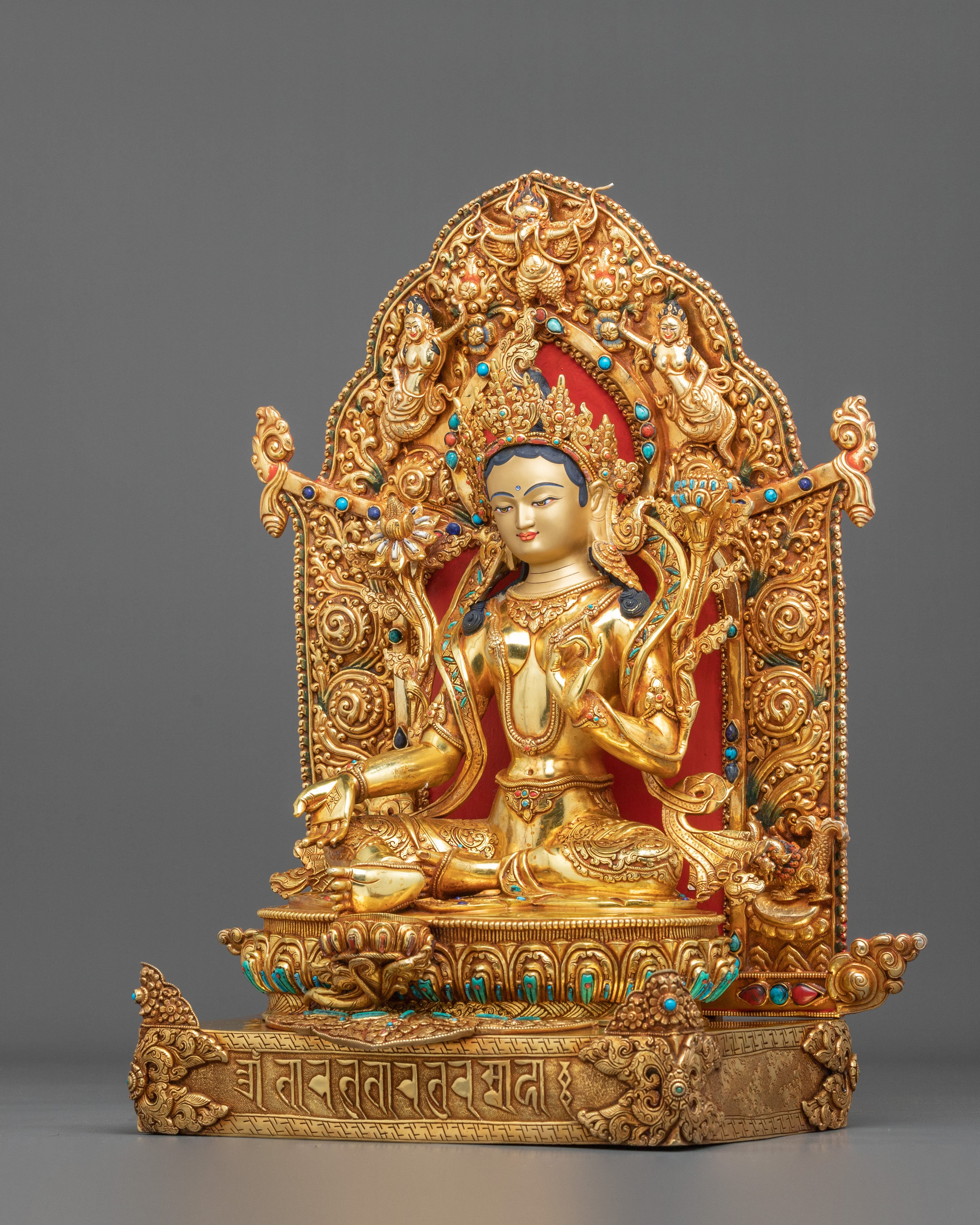 Green Tara Sculpture | Tibetan Fearless Protector