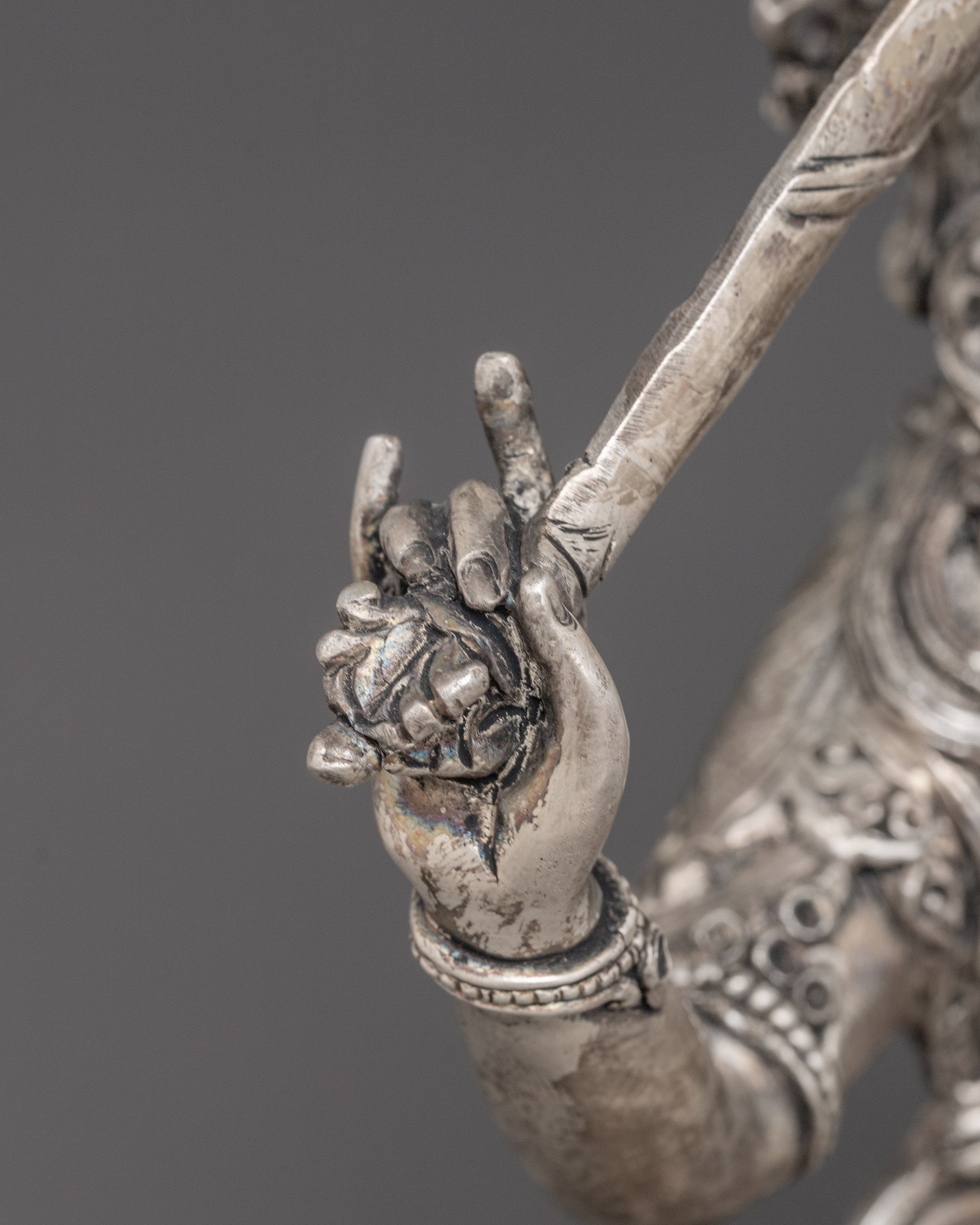 Silver-Plated Bodhisattva Manjushri Statue | Wisdom's Beacon