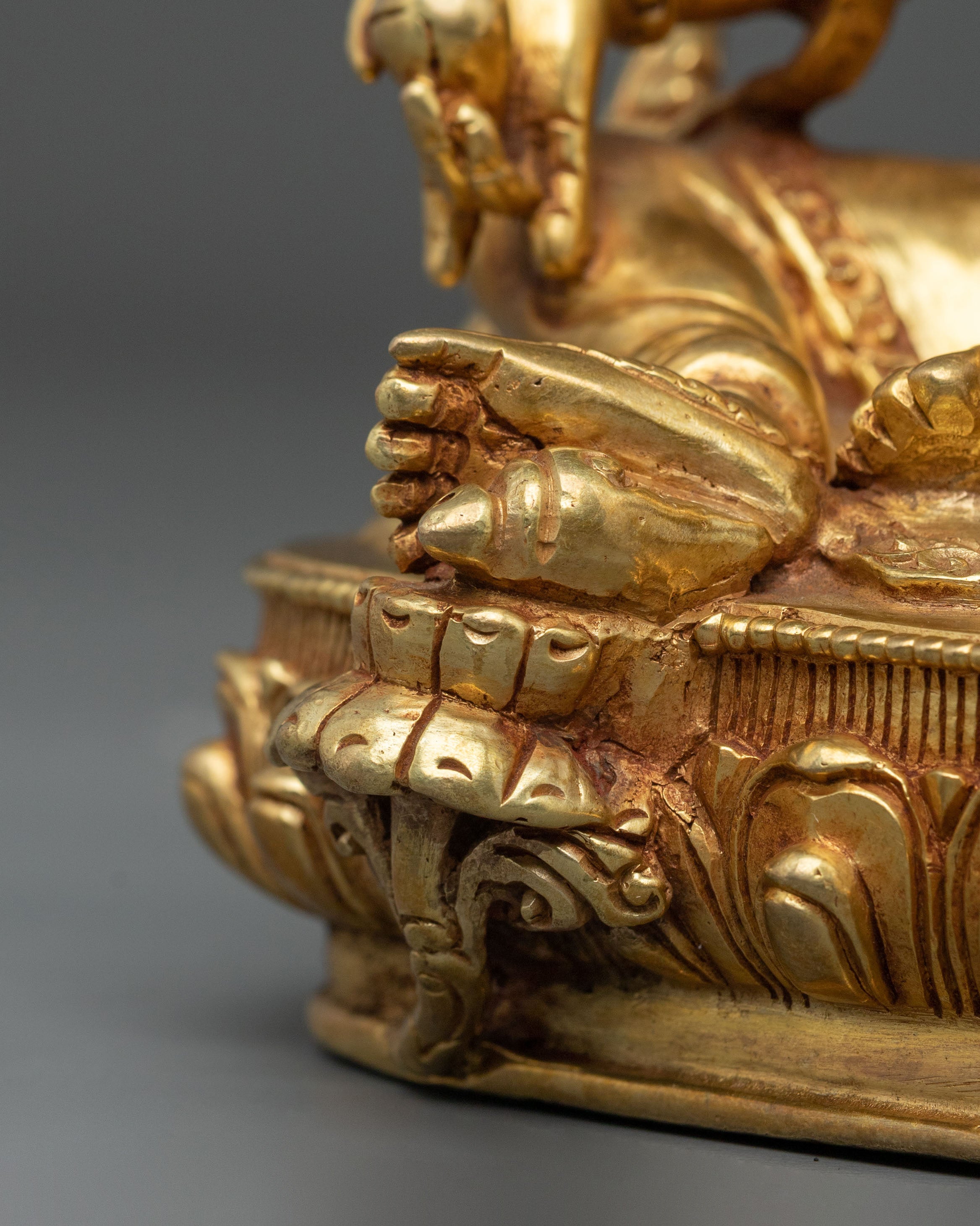 Dzambhala Fire Gold Gilded Statue | Wealth God