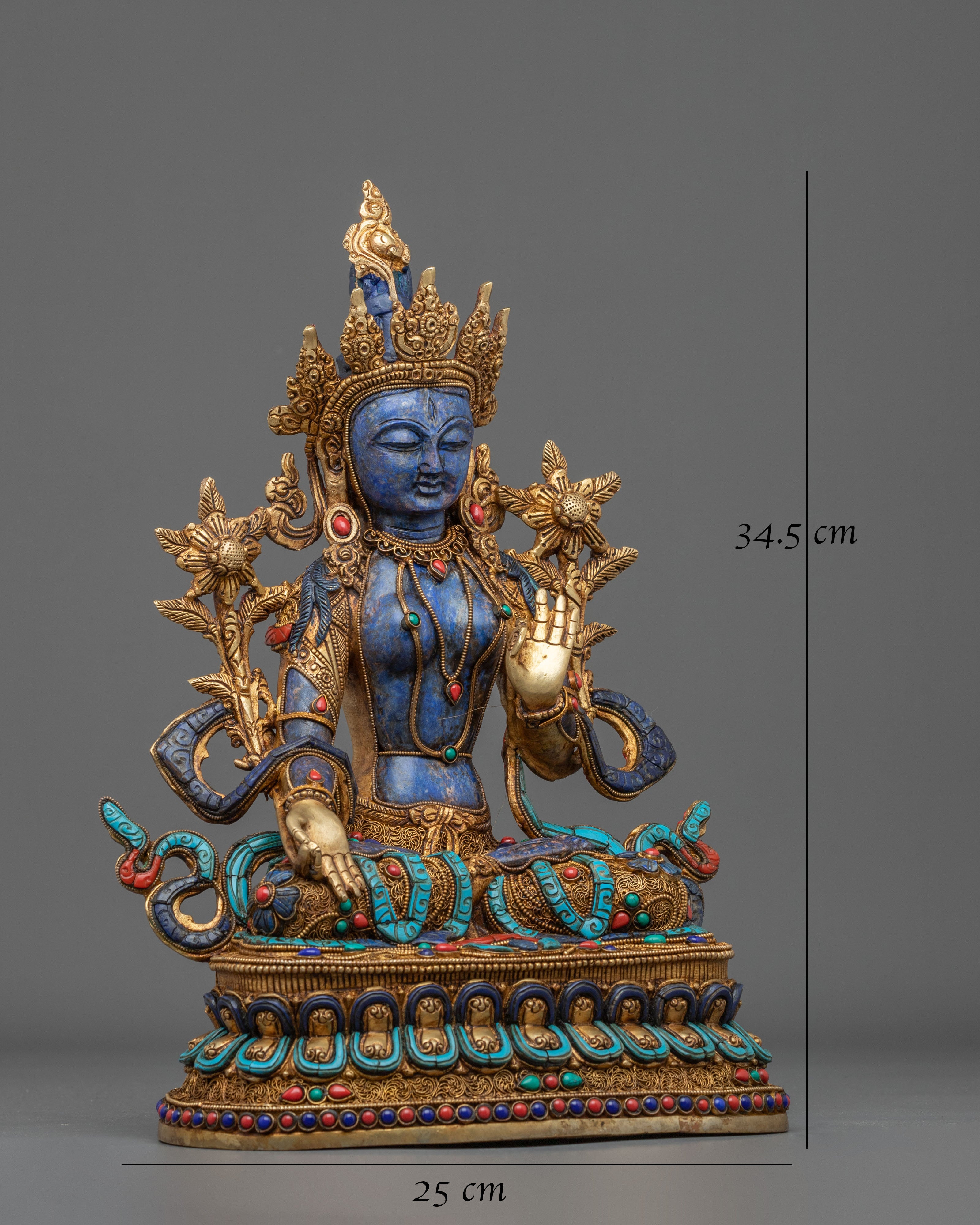 White Tara Gold & Acrylic Painted Statue | Home Decor