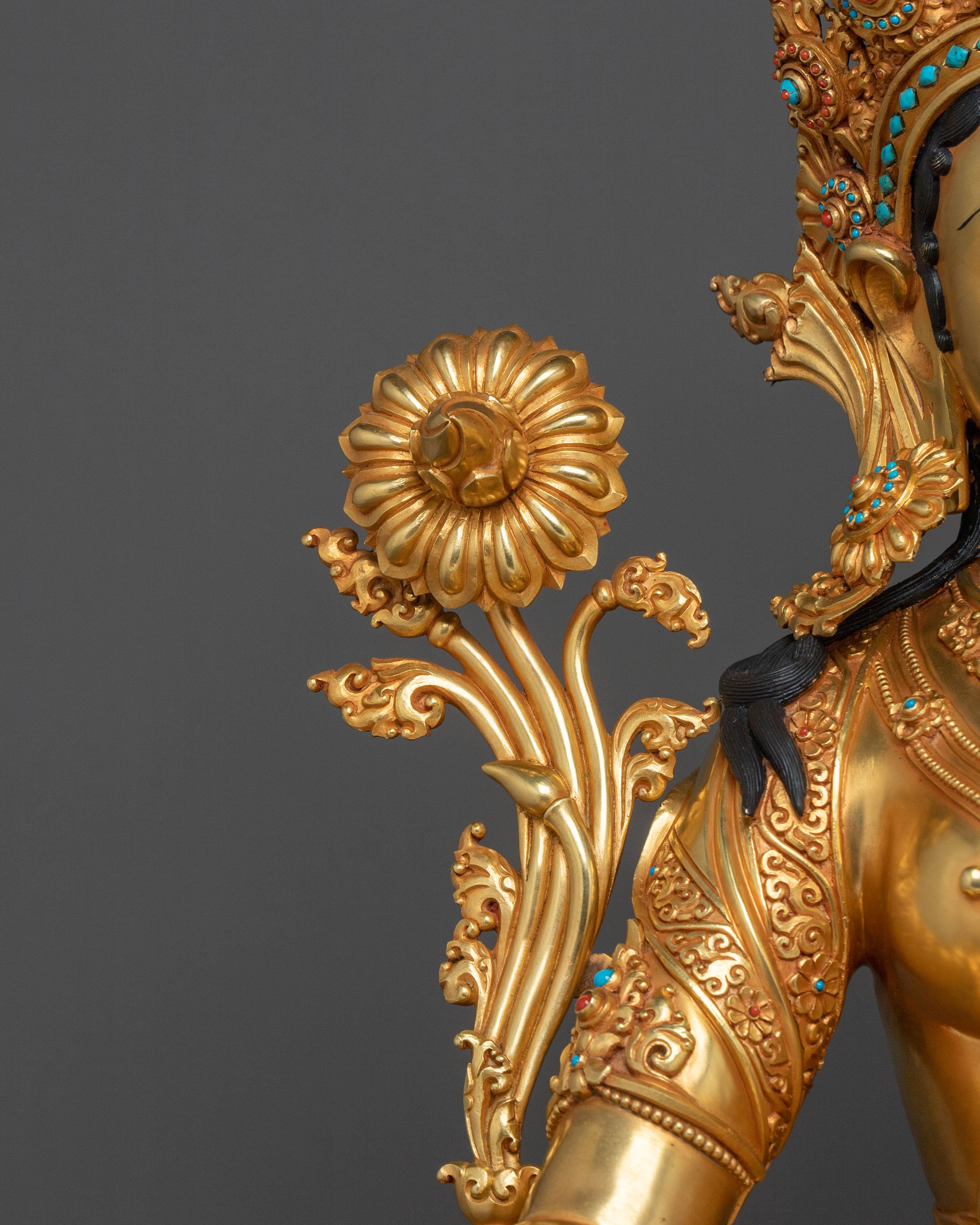 Handmade Green Tara Sculpture | Sacred Goddess