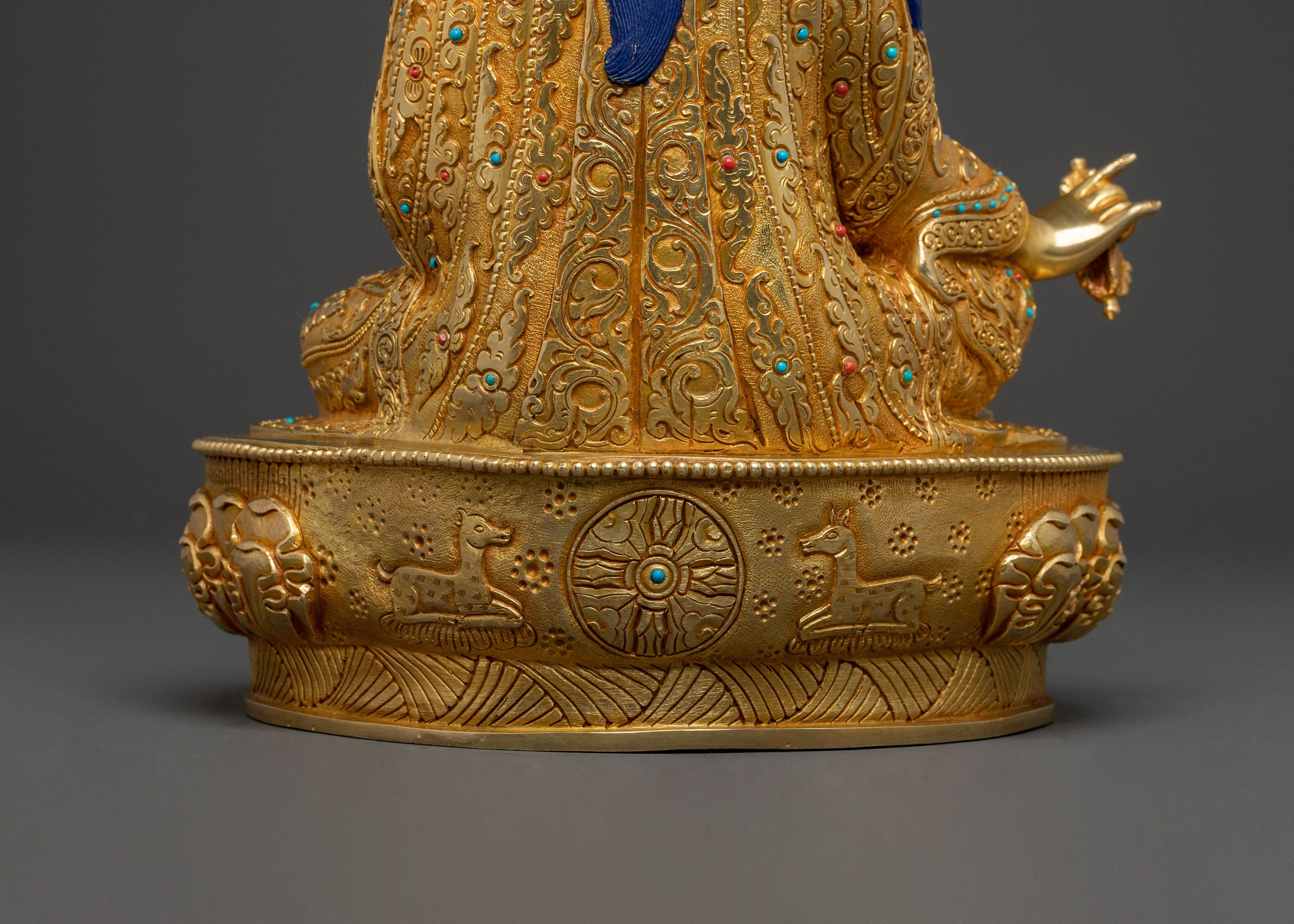 Guru Rinpoche Buddhist Statue | 24K Gold Gilded Icon