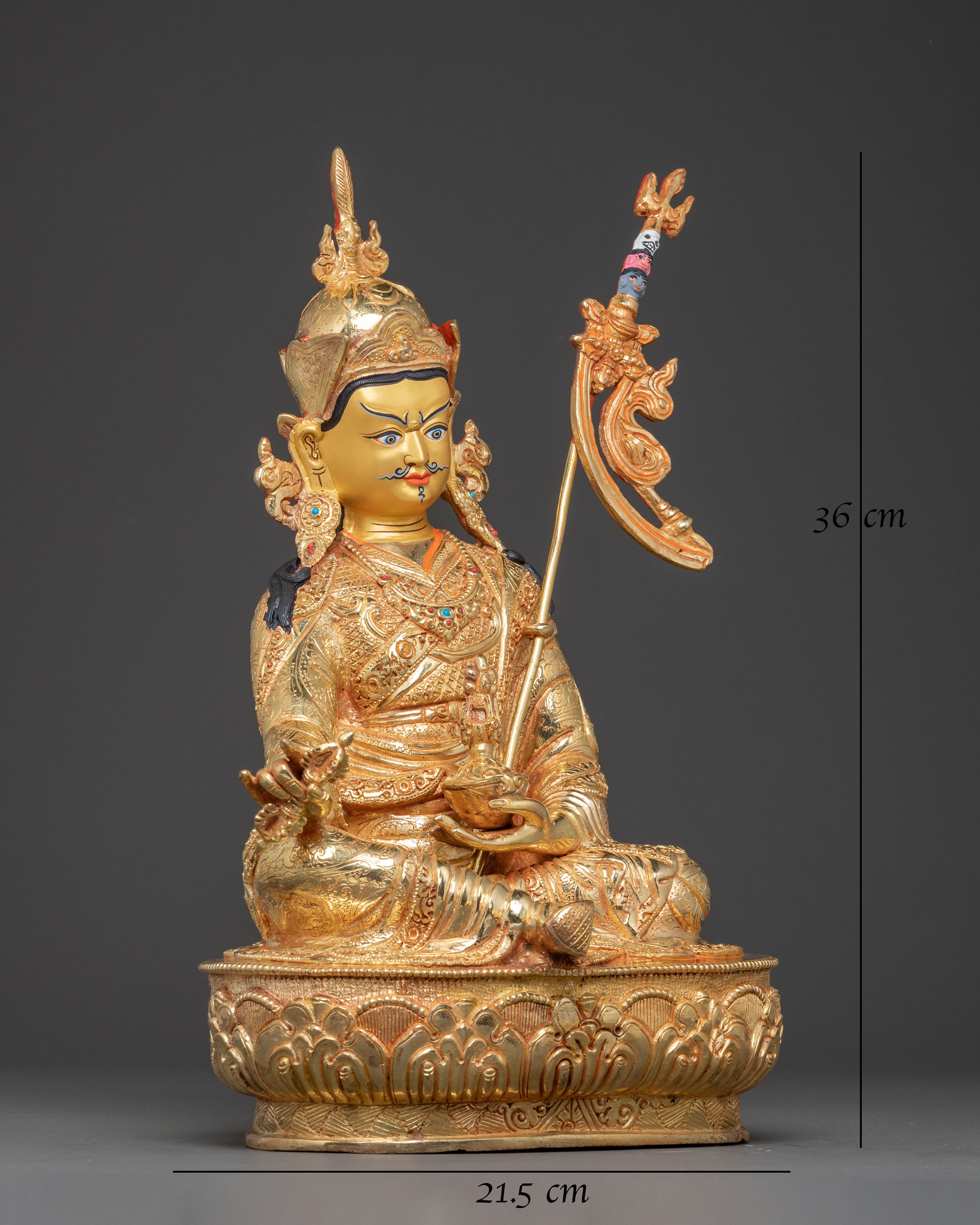 Handmade Guru Rinpoche Golden Statue | Meditation & Blessings