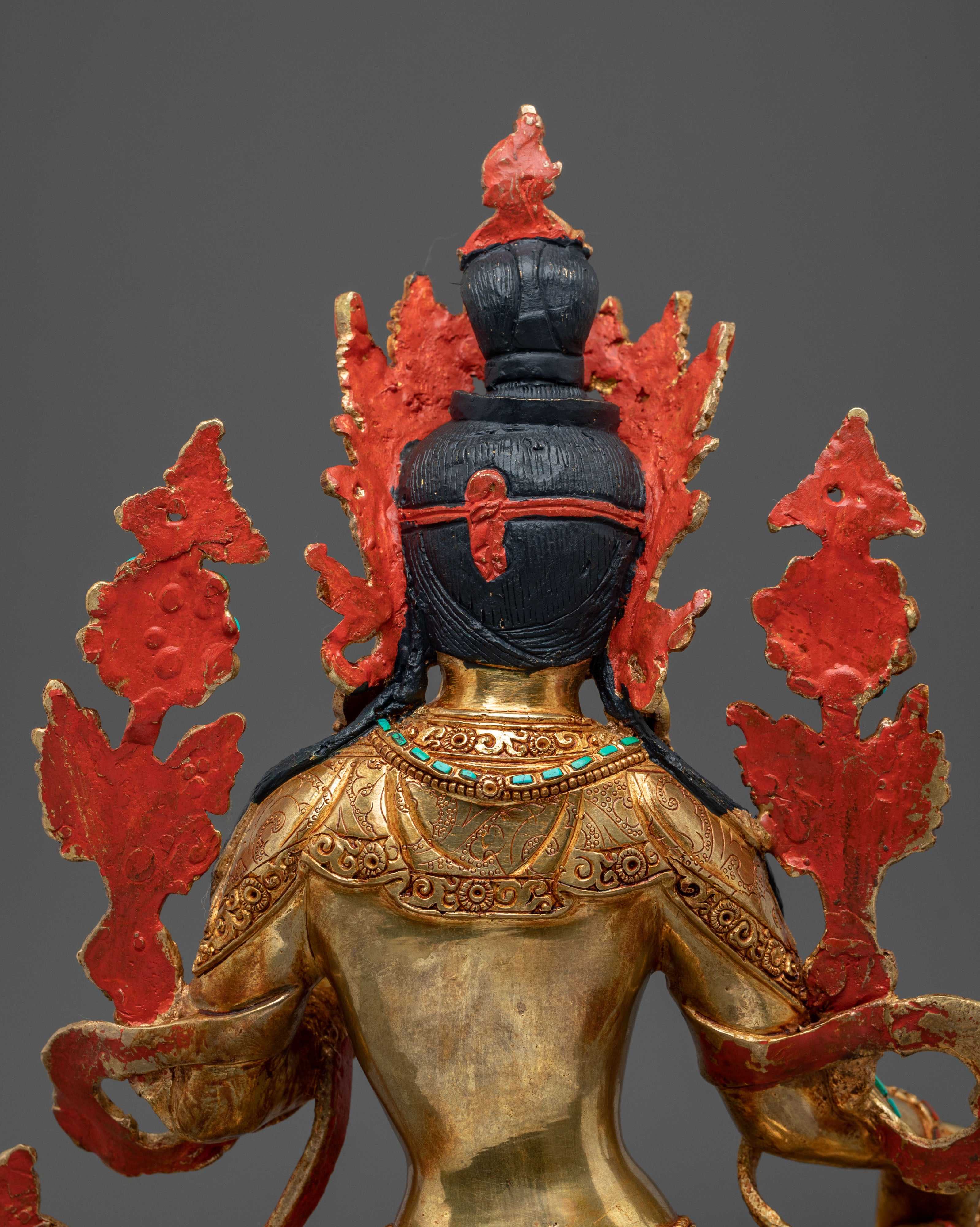 Handcrafted Copper Green Tara Statue | Embodiment of Compassionate Protection