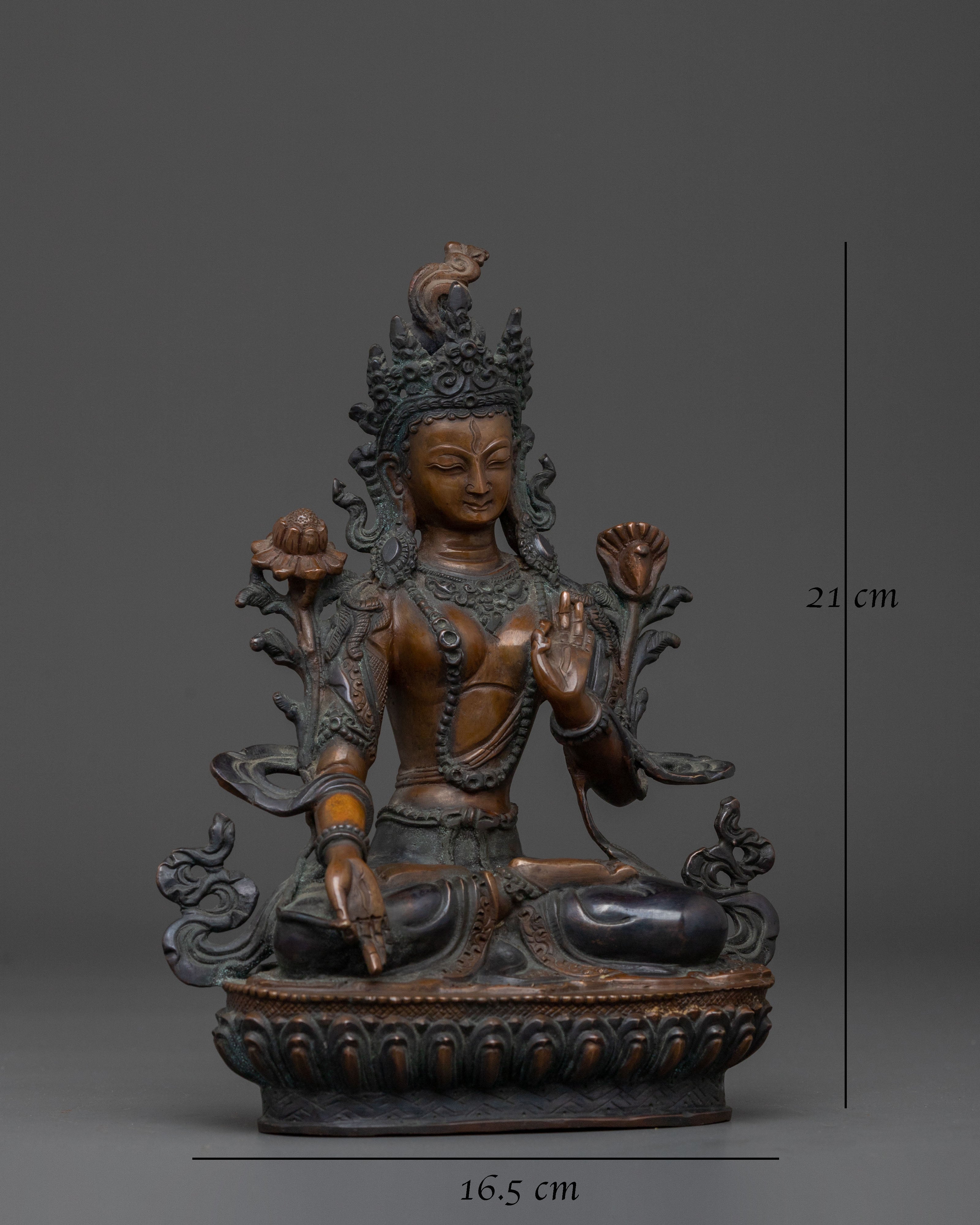 Tibetan Buddhist Goddess White Tara Figurine | Meditation Altar Decor