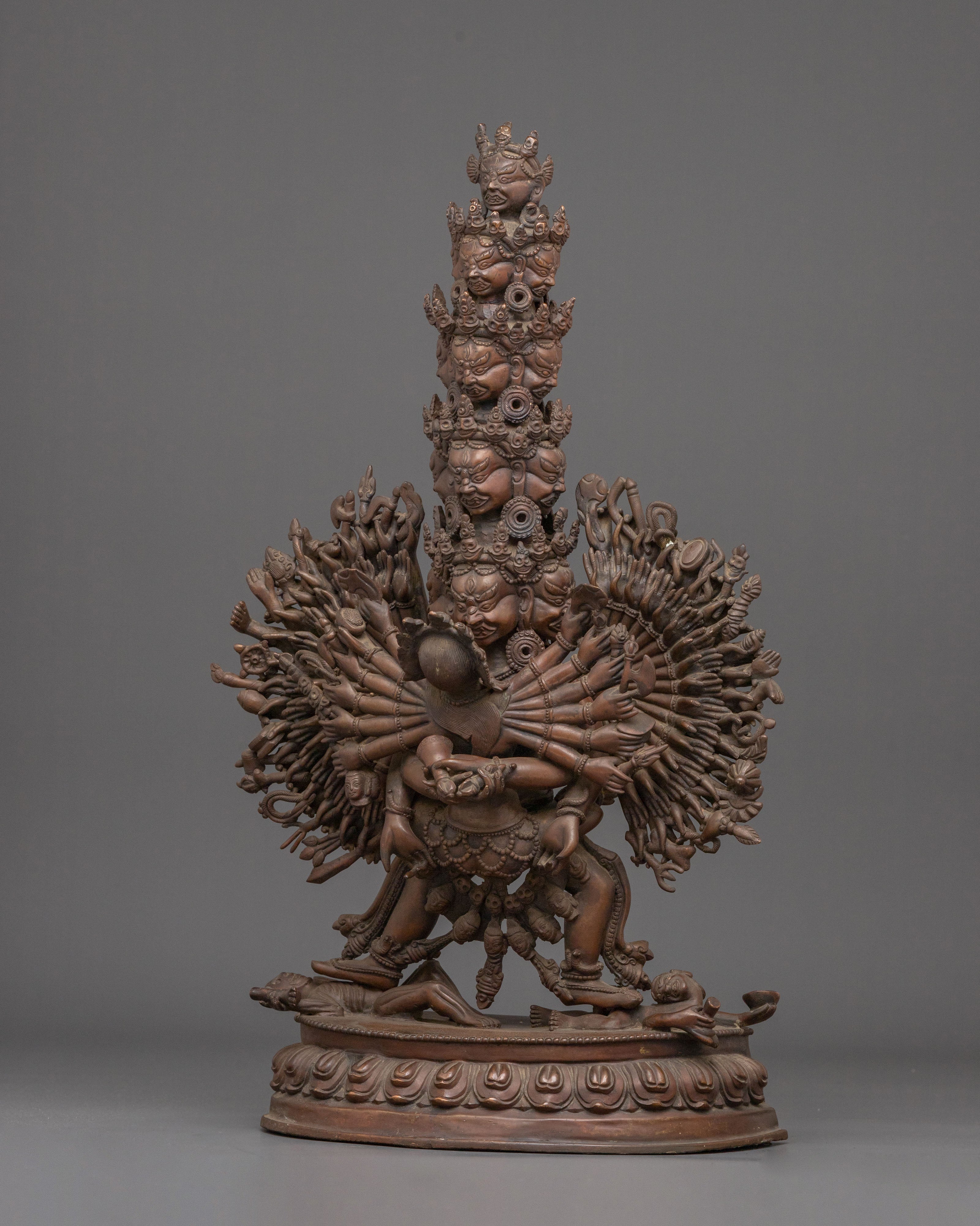 Heruka Chakrasamvara Sculpture | Oxidized Copper Masterpiece