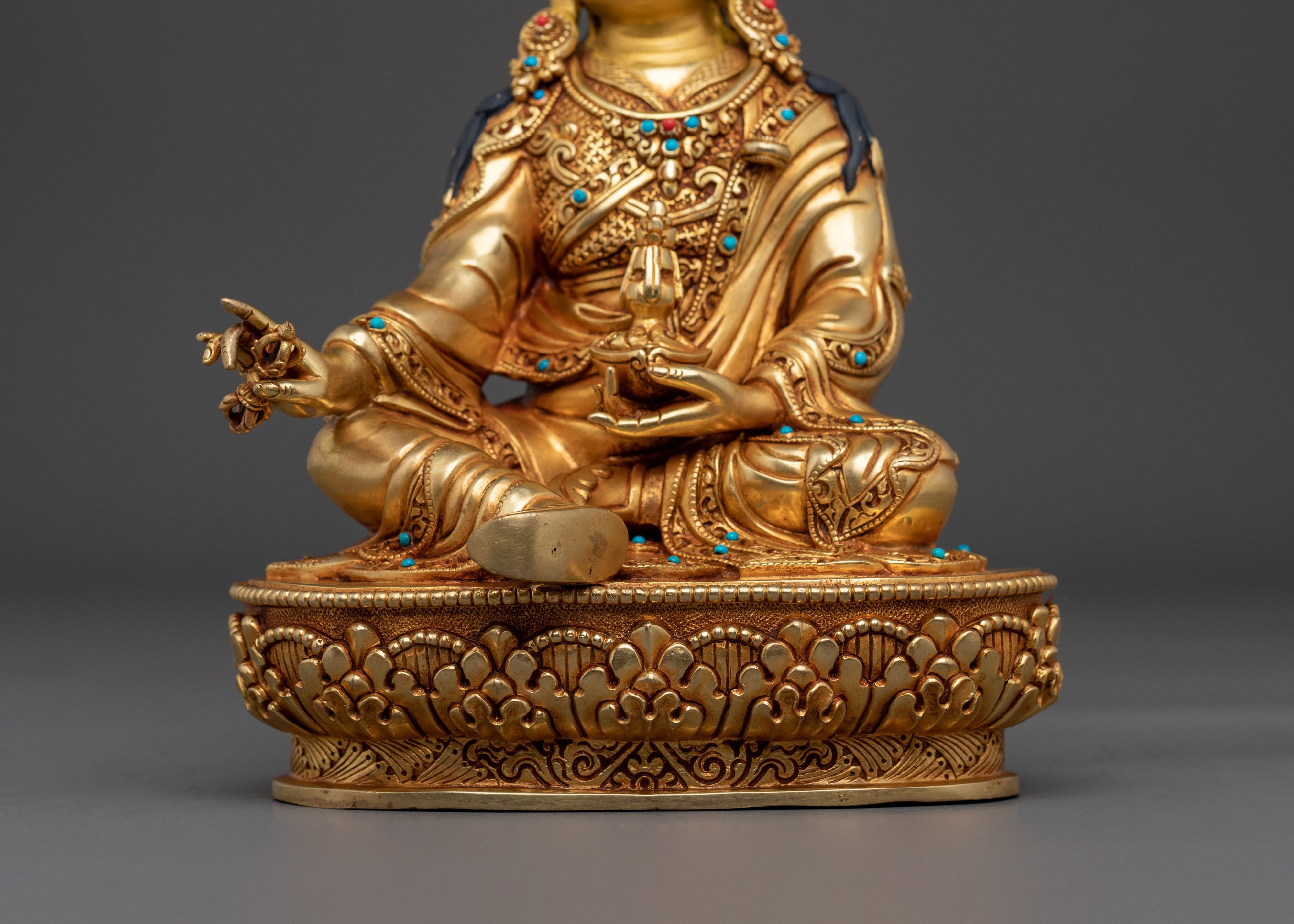 Guru Rinpoche Statue of Learning | Handmade Himalayan Altar Decor