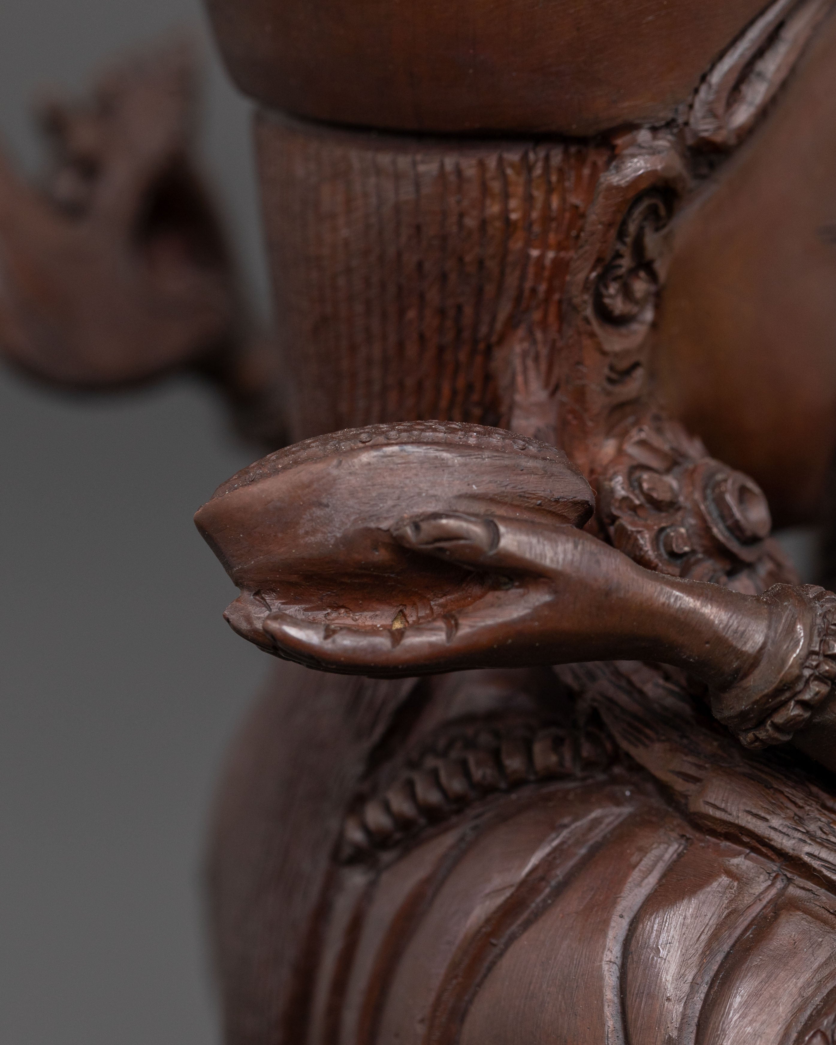 Padmasambhava Sacred Sculpture: Oxidized Copper Art