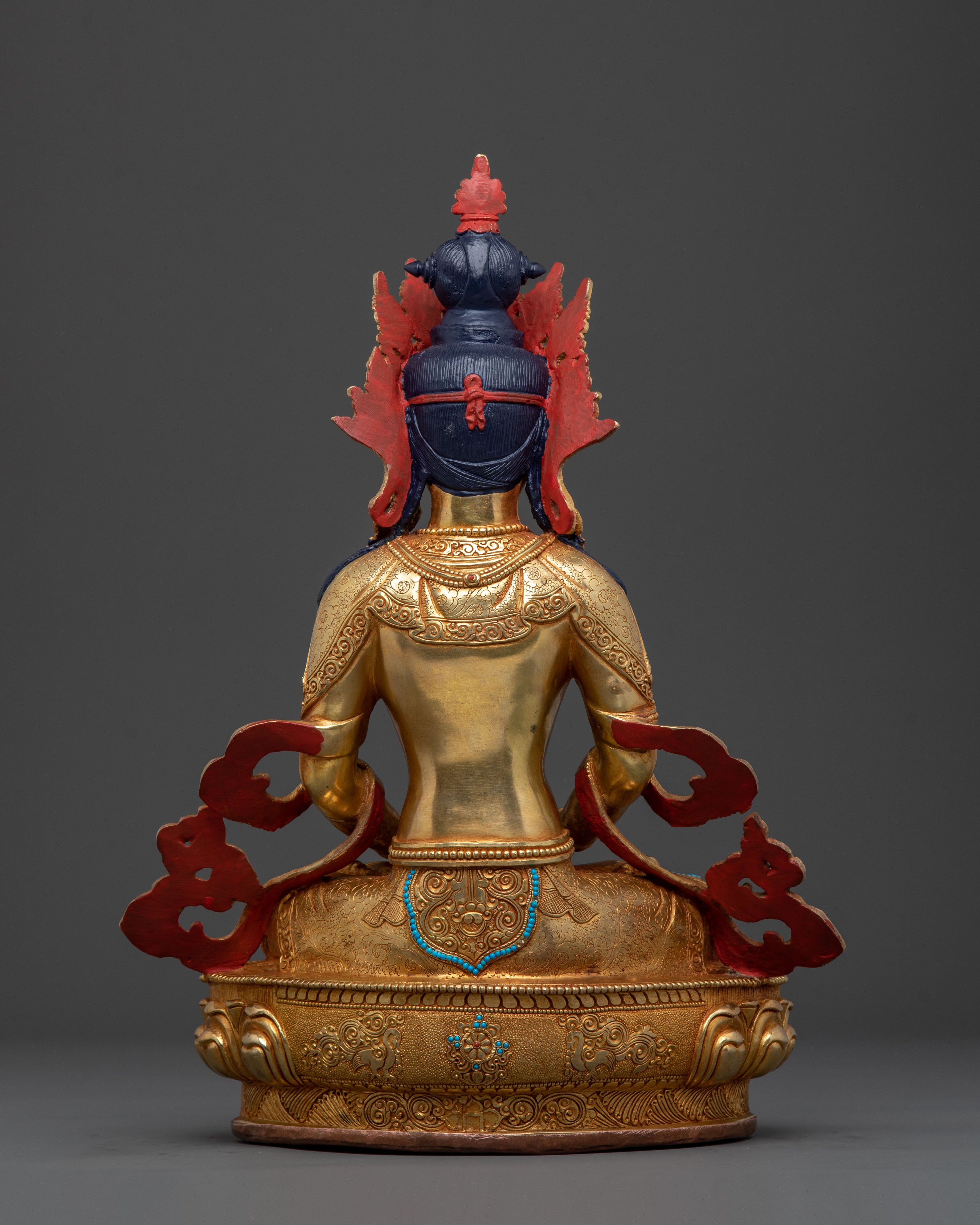 Amitayus 24k Gold Gilded Statue | Deity of Long Life