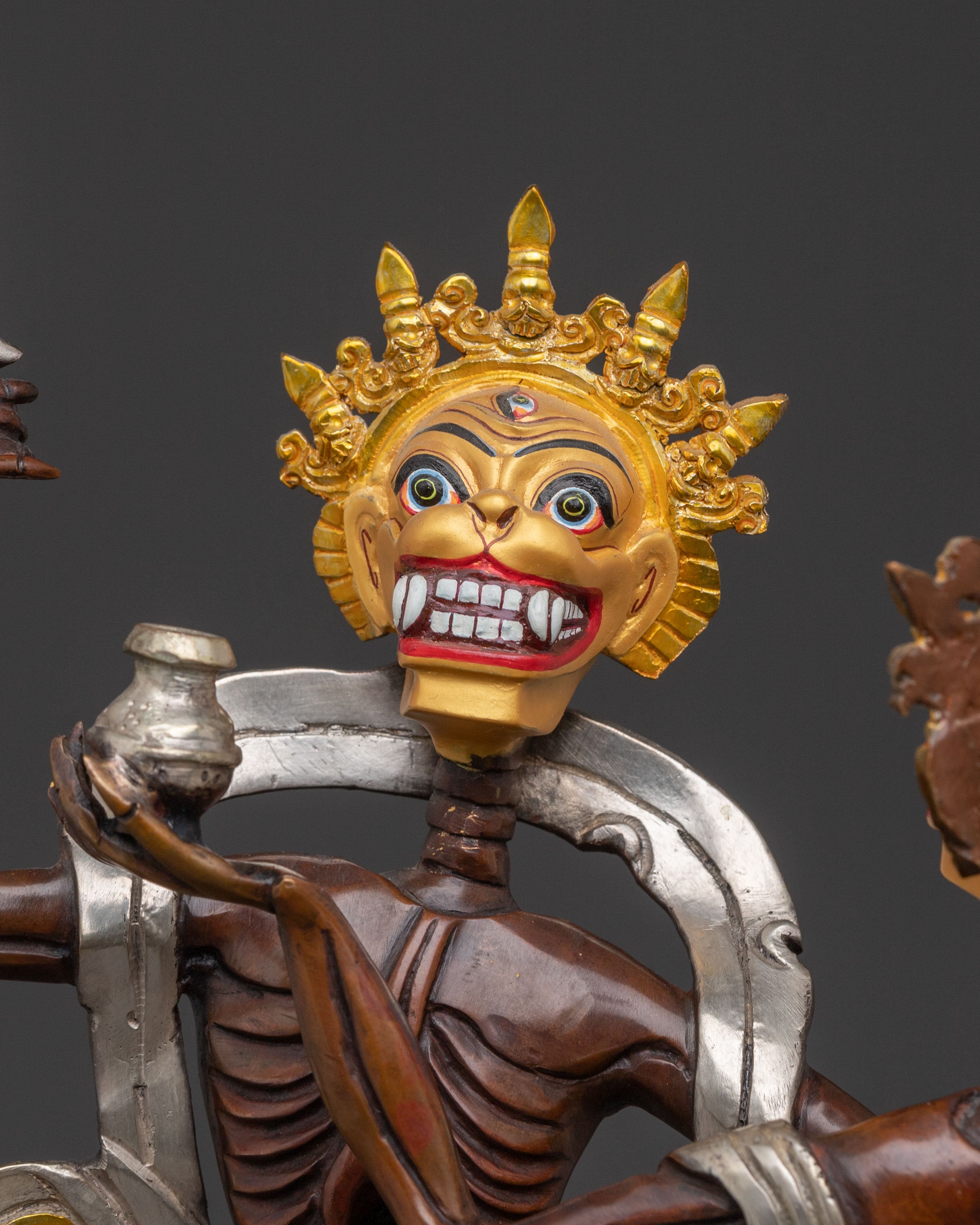 Chittipati Protection Statue: Copper Skeleton Duo