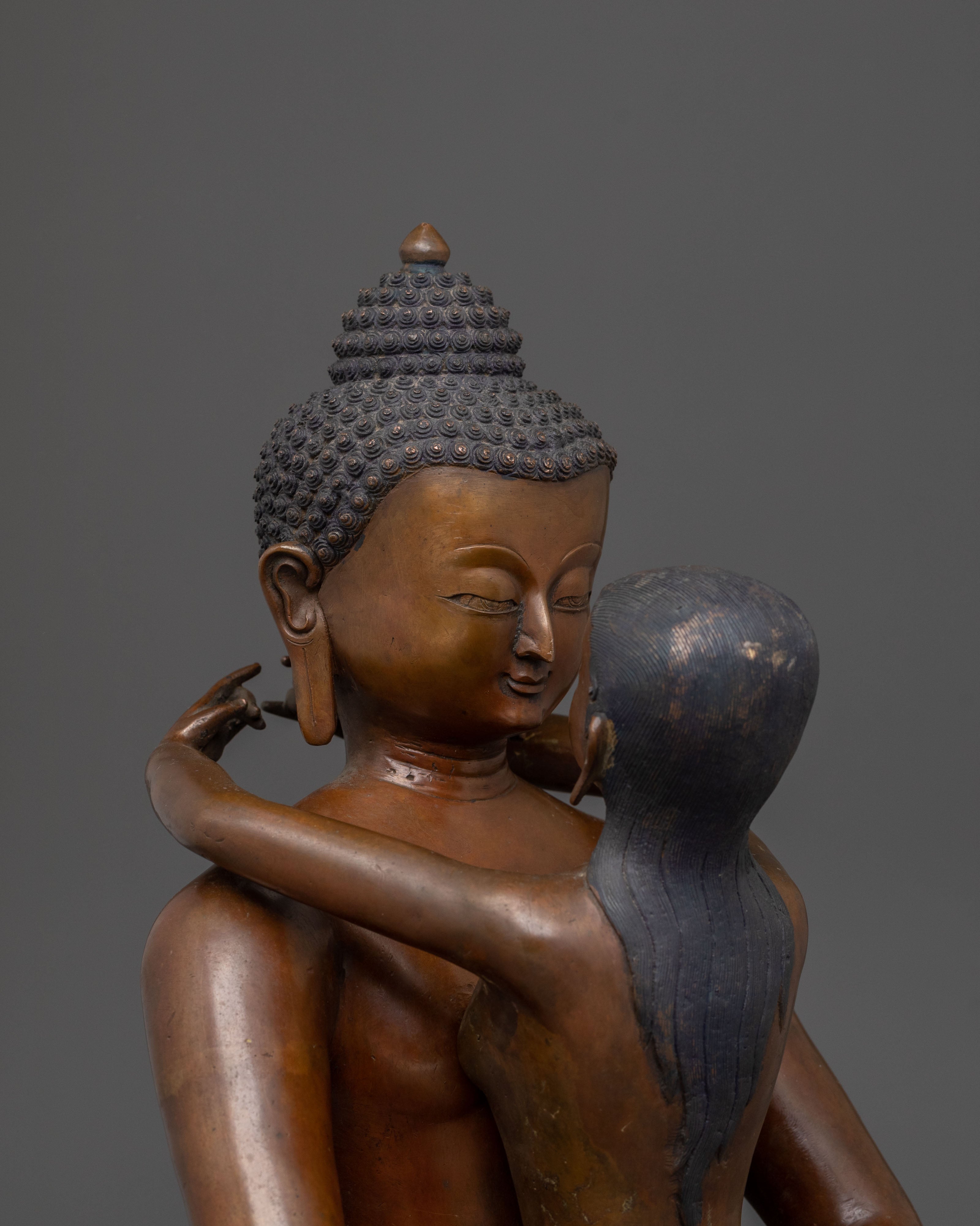 Samantabhadra Oxidized Sculpture with Consort | Altar Decor