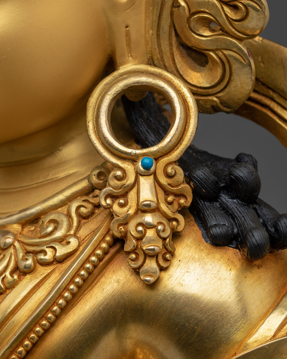 Dzambhala Prosperity Guardian Statue | 24K Gold Gilded Copper Statue