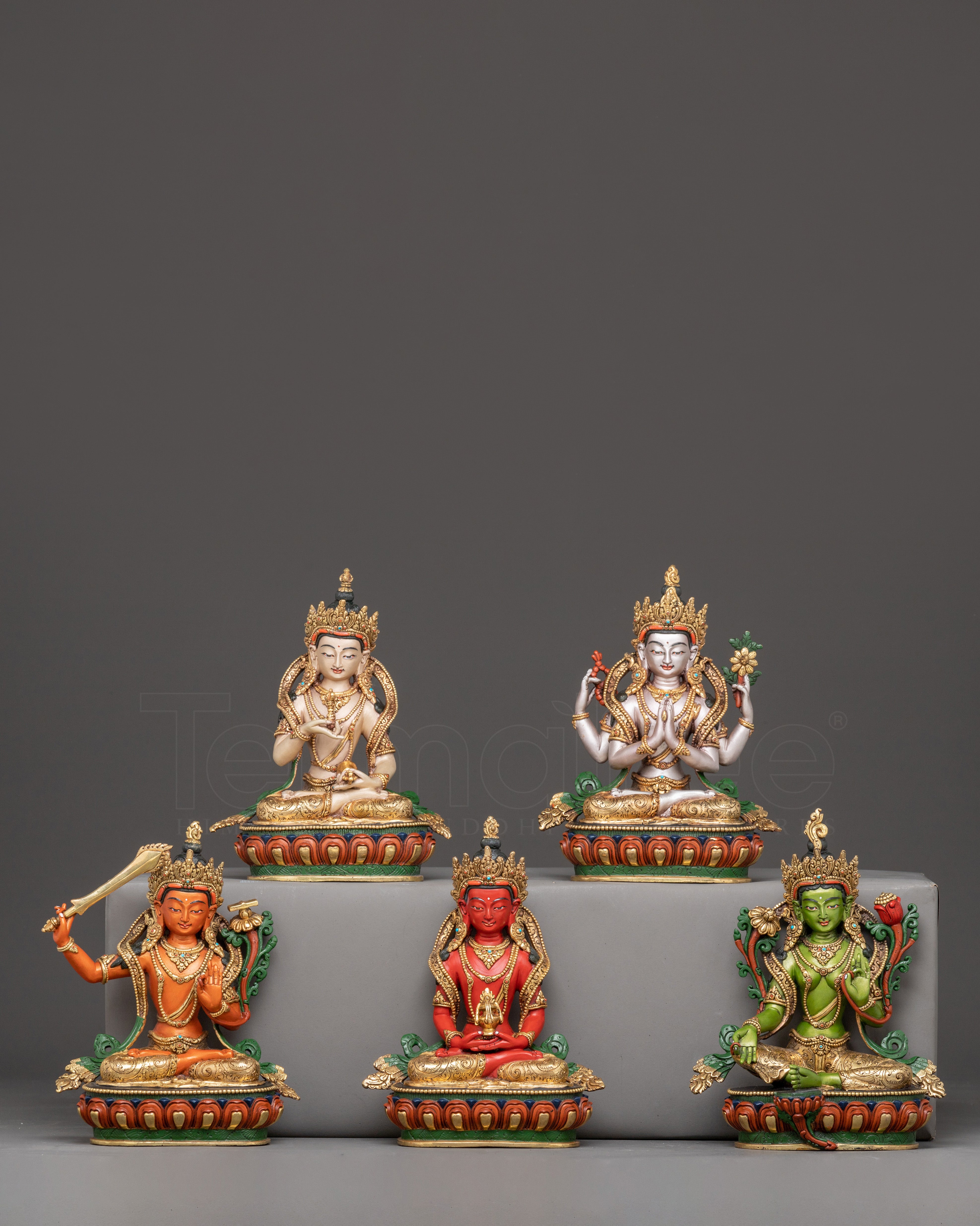 Himalayan Bodhisattva Statue Set