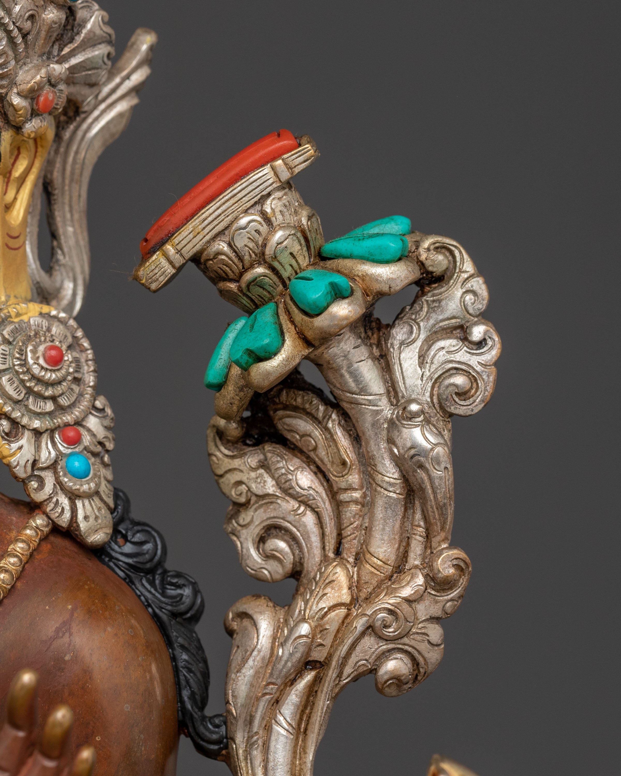 Handcrafted Simhanada Manjushri Sacred Statue