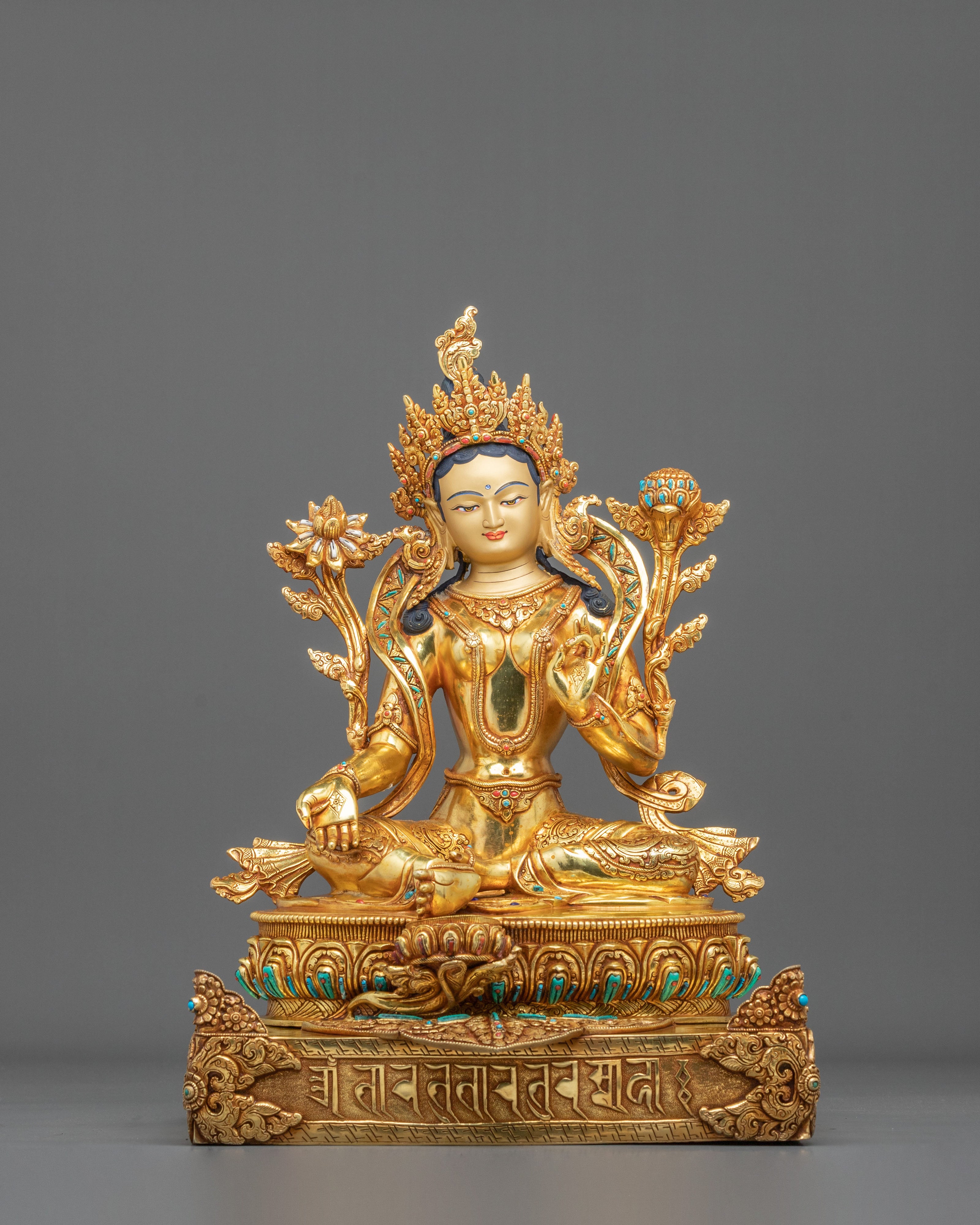 Green Tara Sculpture | Tibetan Fearless Protector