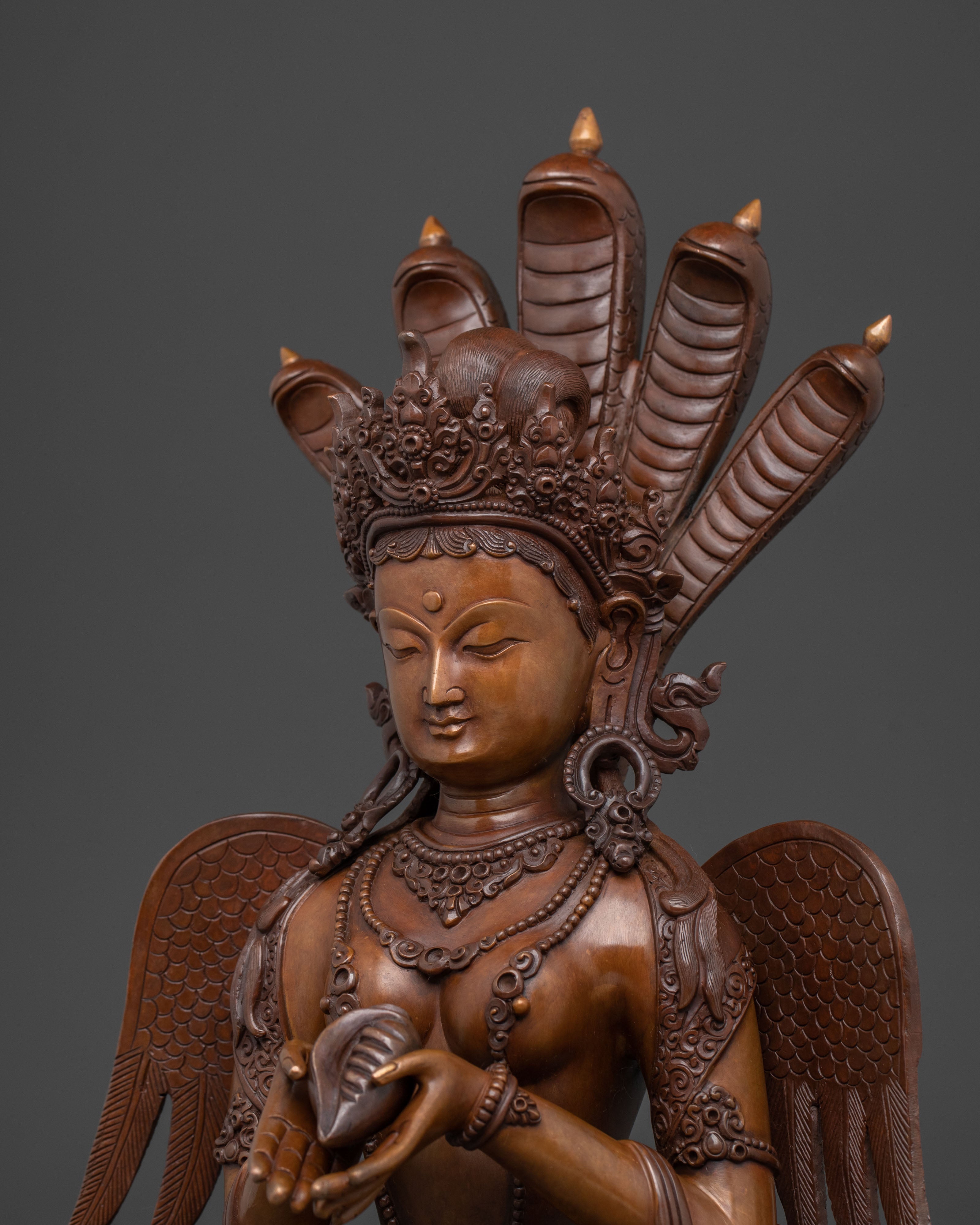 Oxidized Copper Nagkanya Sculpture | Spiritual Decor